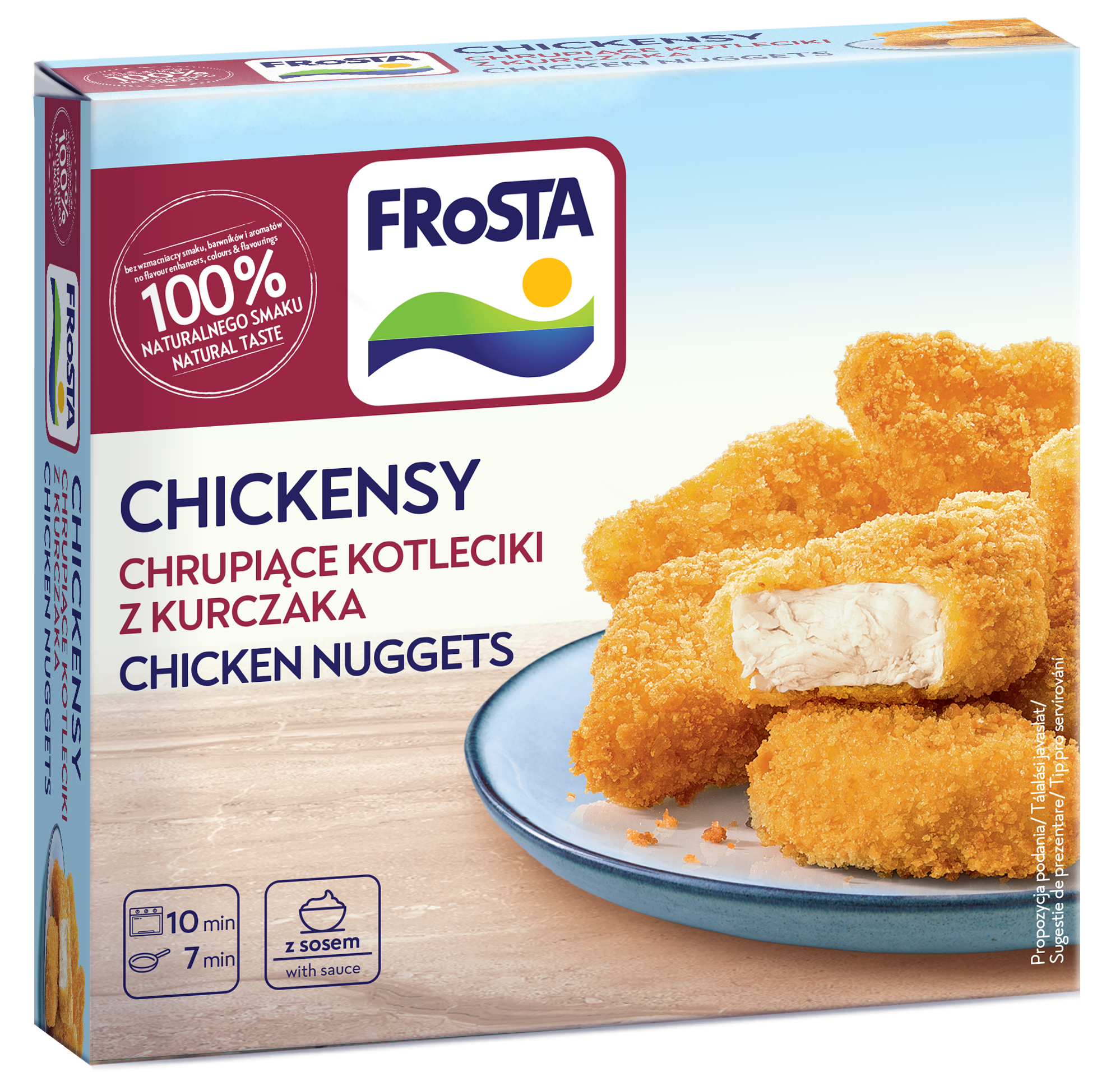 Frosta Chickensy Chrupiące Kotleciki Z Kurczaka 250 G + Sos 25 Ml