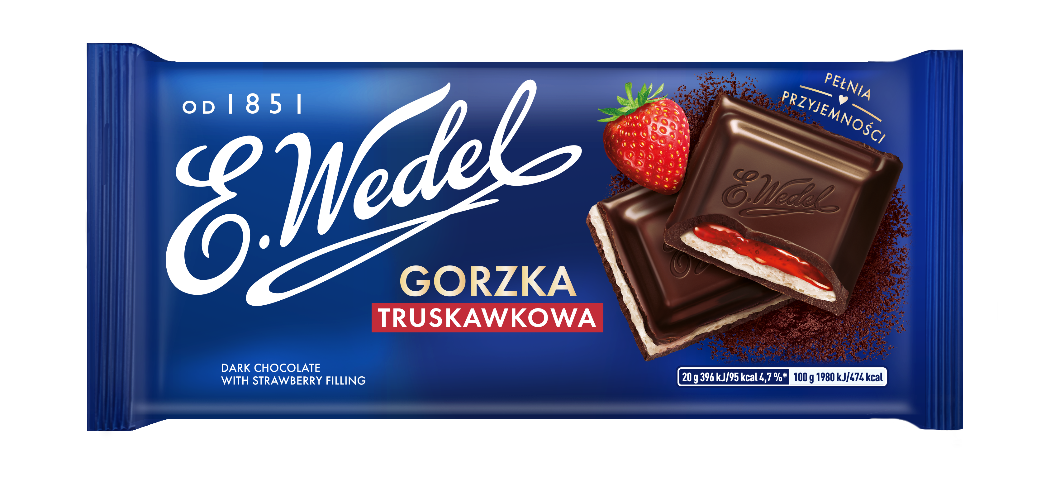 E.Wedel Czekolada Gorzka Truskawkowa 100G