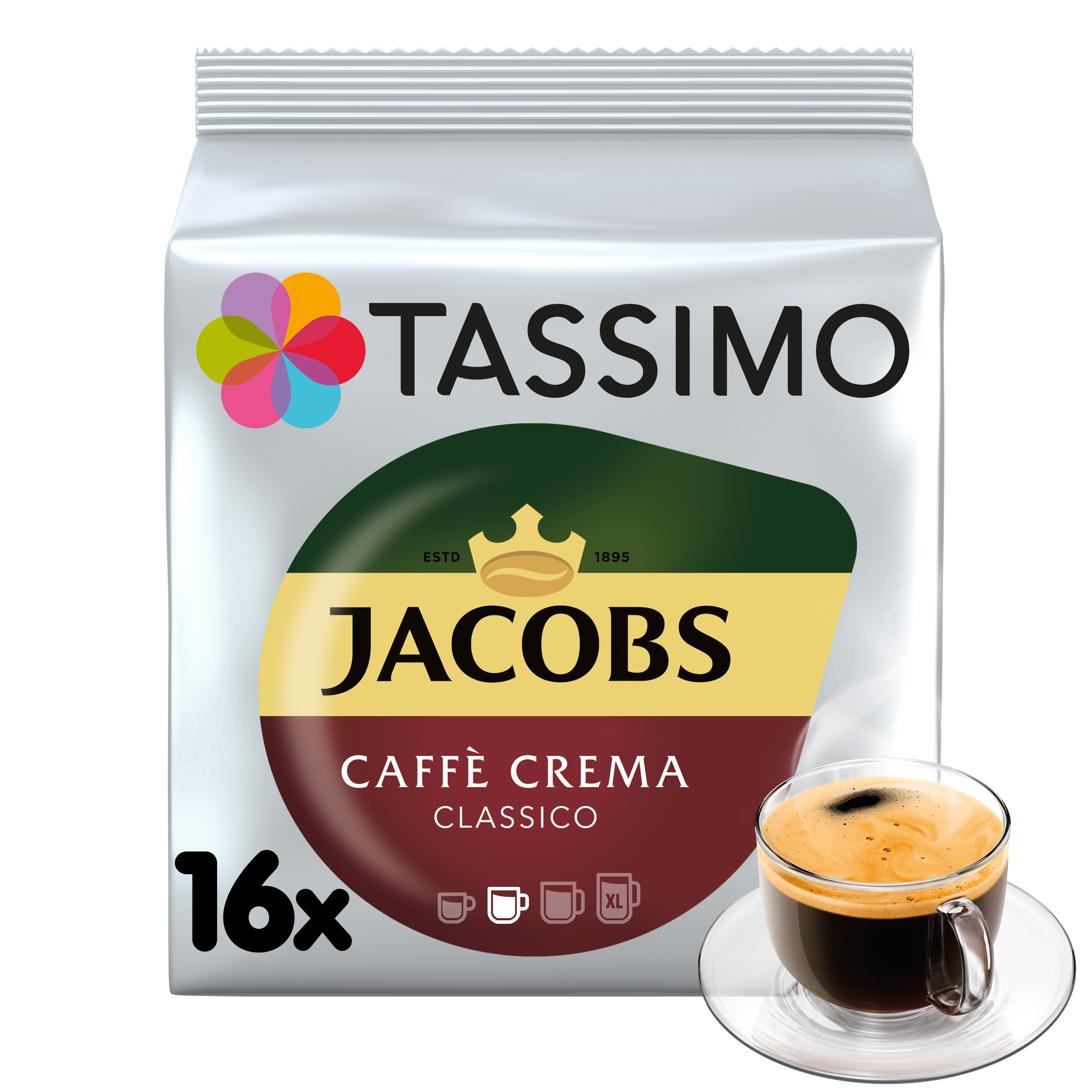 Tassimo Jacobs Caffè Crema Classico Kawa Mielona 16 Kapsułek 112 G