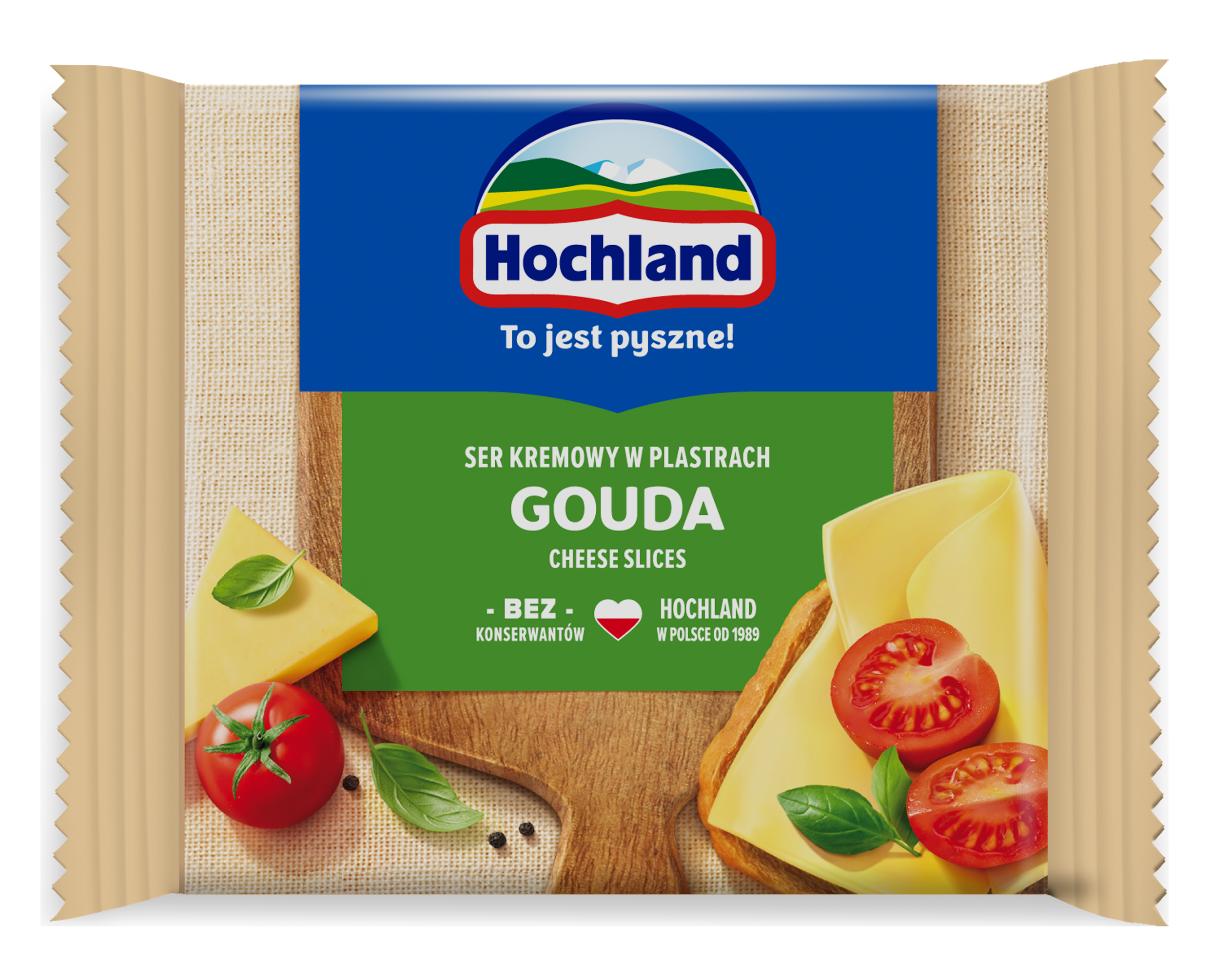 Hochland Gouda. Ser Kremowy Topiony W Plastrach Z Goudą 130G