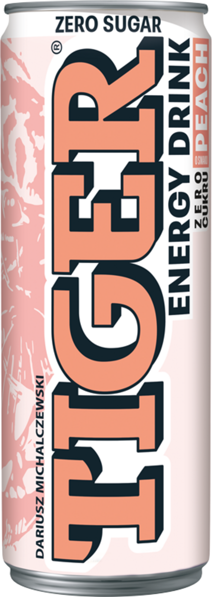 Tiger Zero Sugar O Smaku Peach Gazowany Napój Energetyzujący 250 Ml