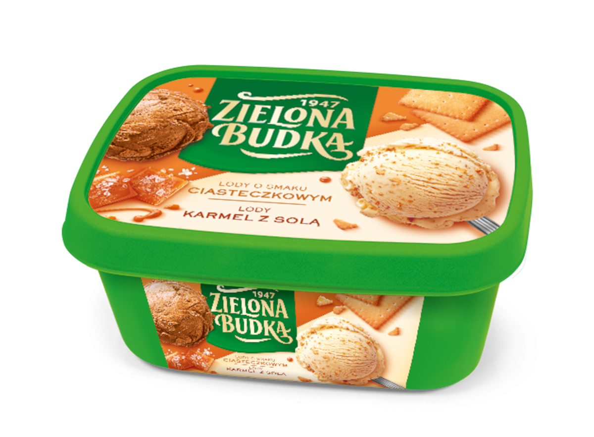 Zielona Budka Lody Ciasteczko & Słony Karmel 1L