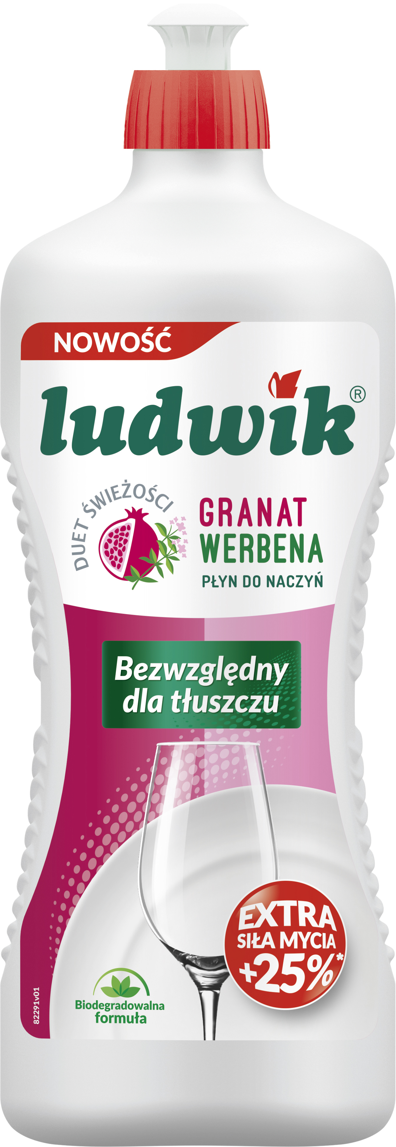 Ludwik Płyn Do Mycia Naczyń 900G - Granat Z Werbeną
