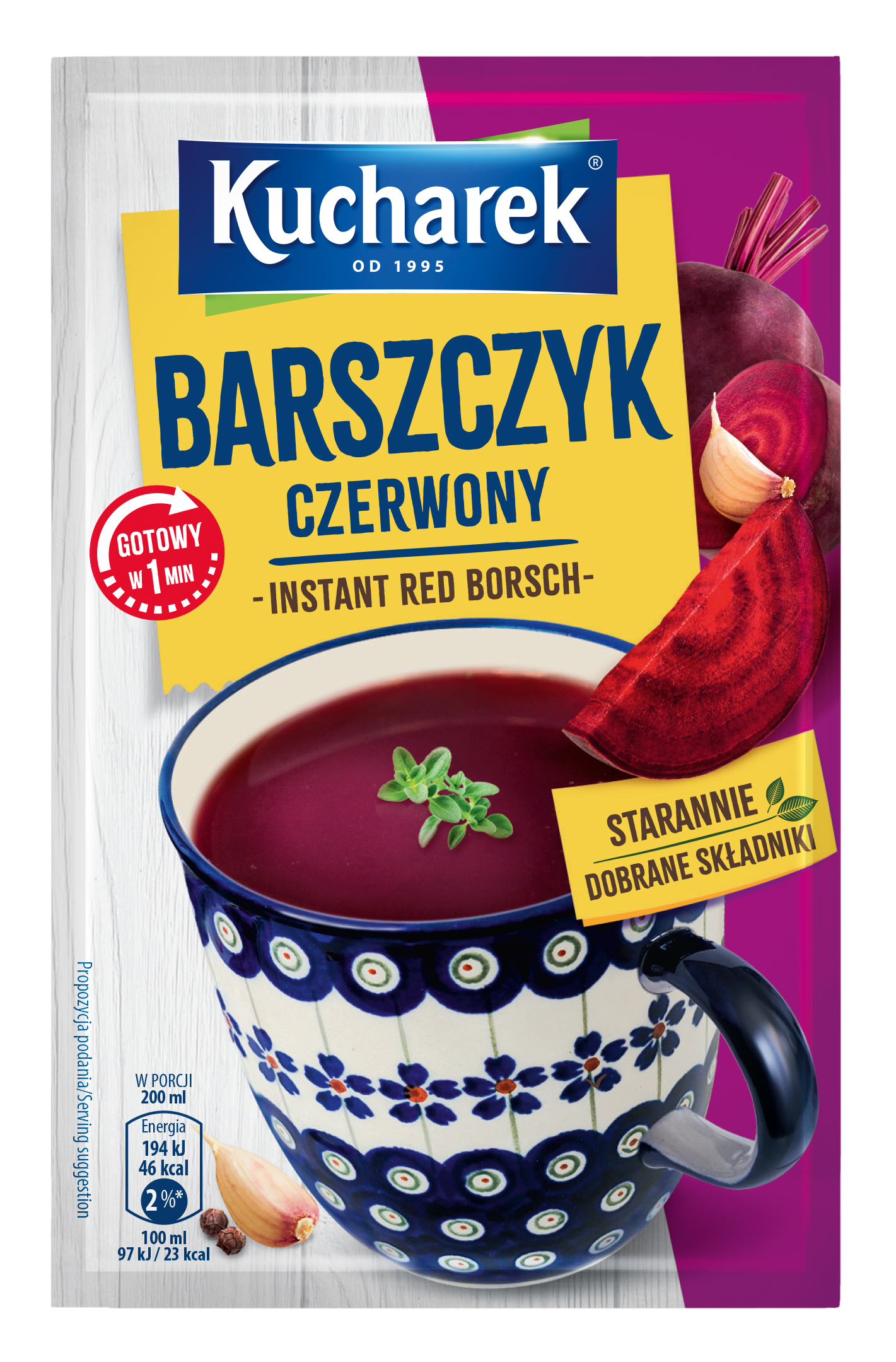 Kucharek Zupa Jednoporcjowa Barszczyk Czerwony 14G