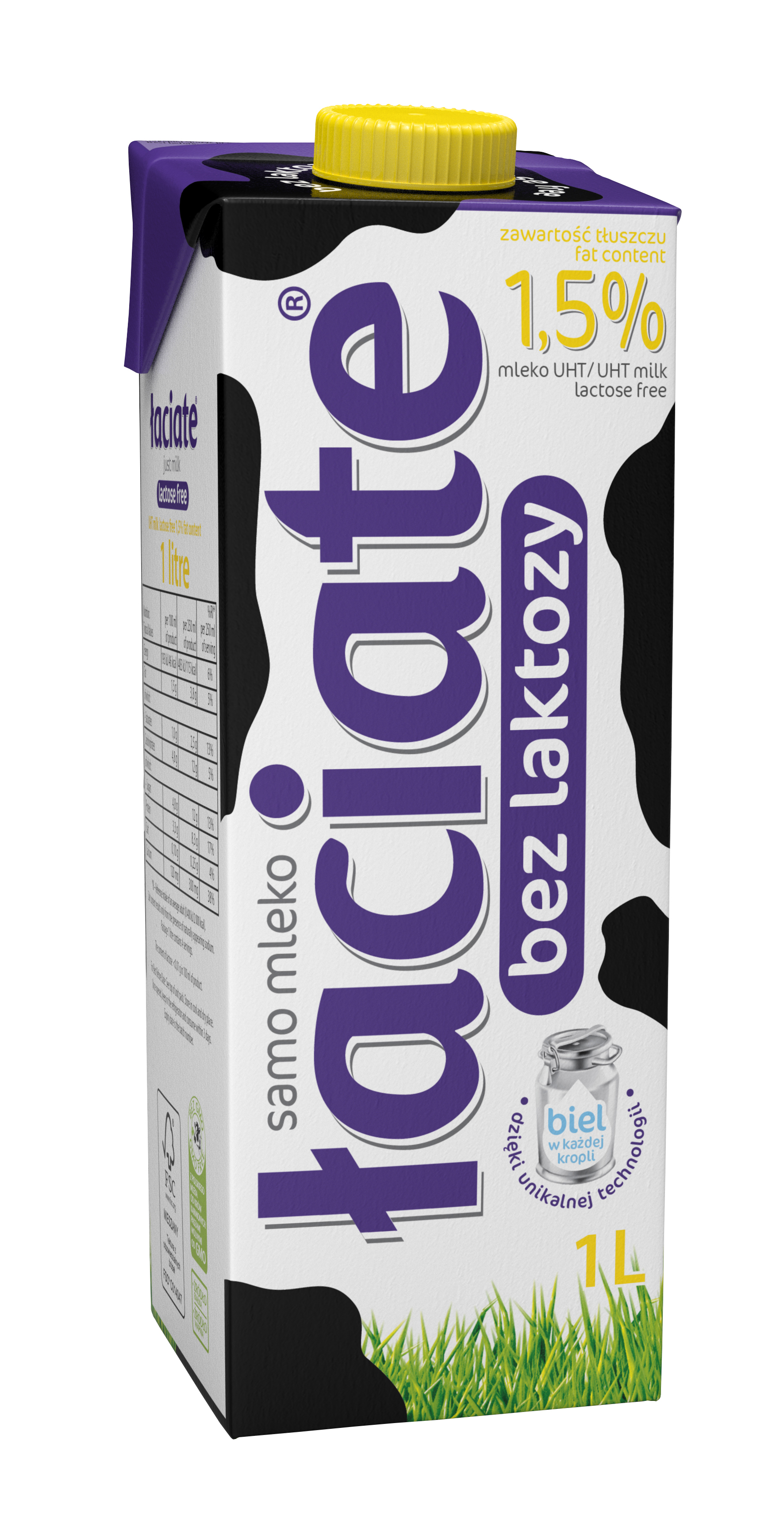 Mleko Uht Łaciate 1,5% Bez Laktozy 1L