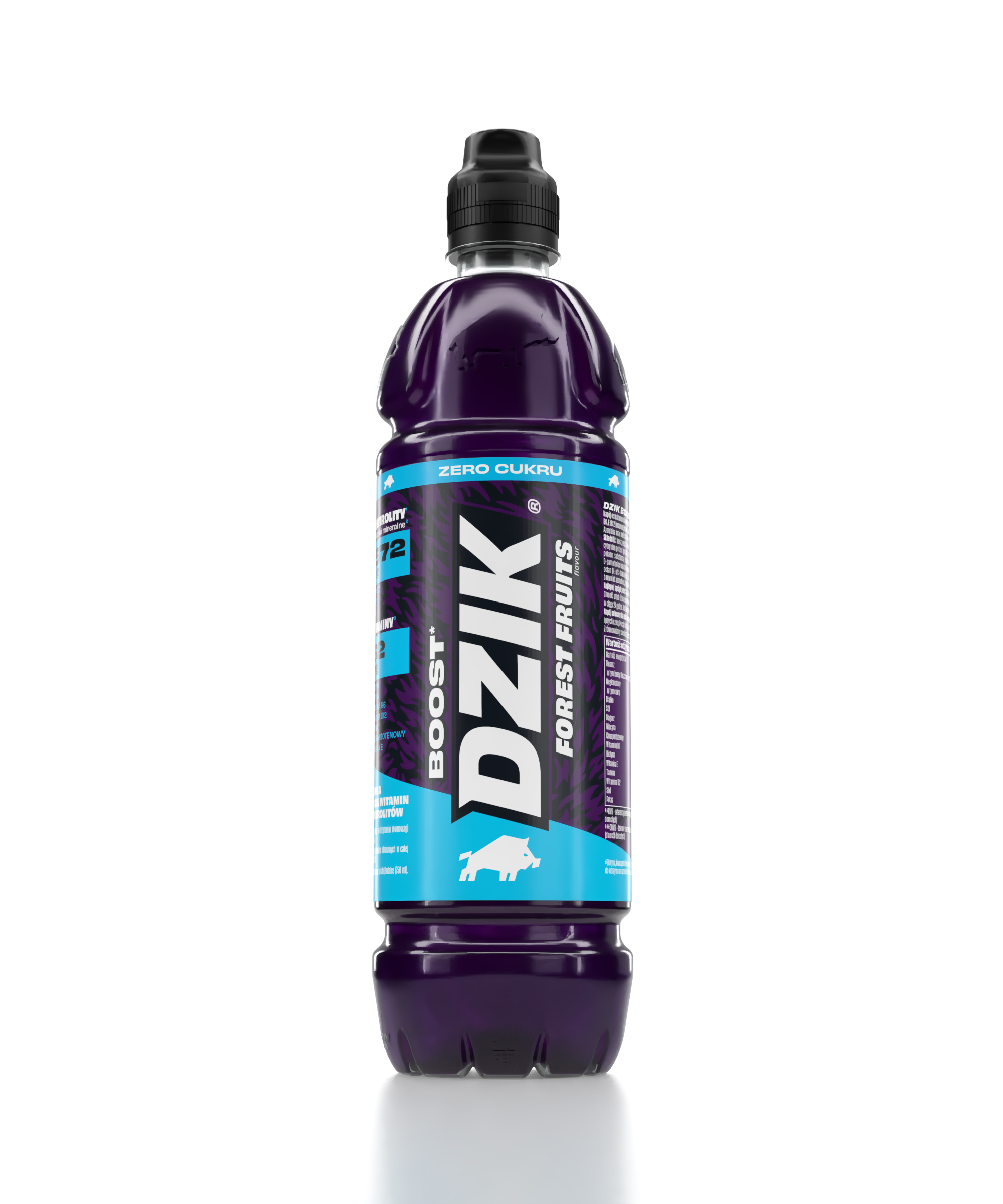 Dzik Vitamin Boost Zero Owoce Leśne 750 Ml - Napój Funkcjonalny