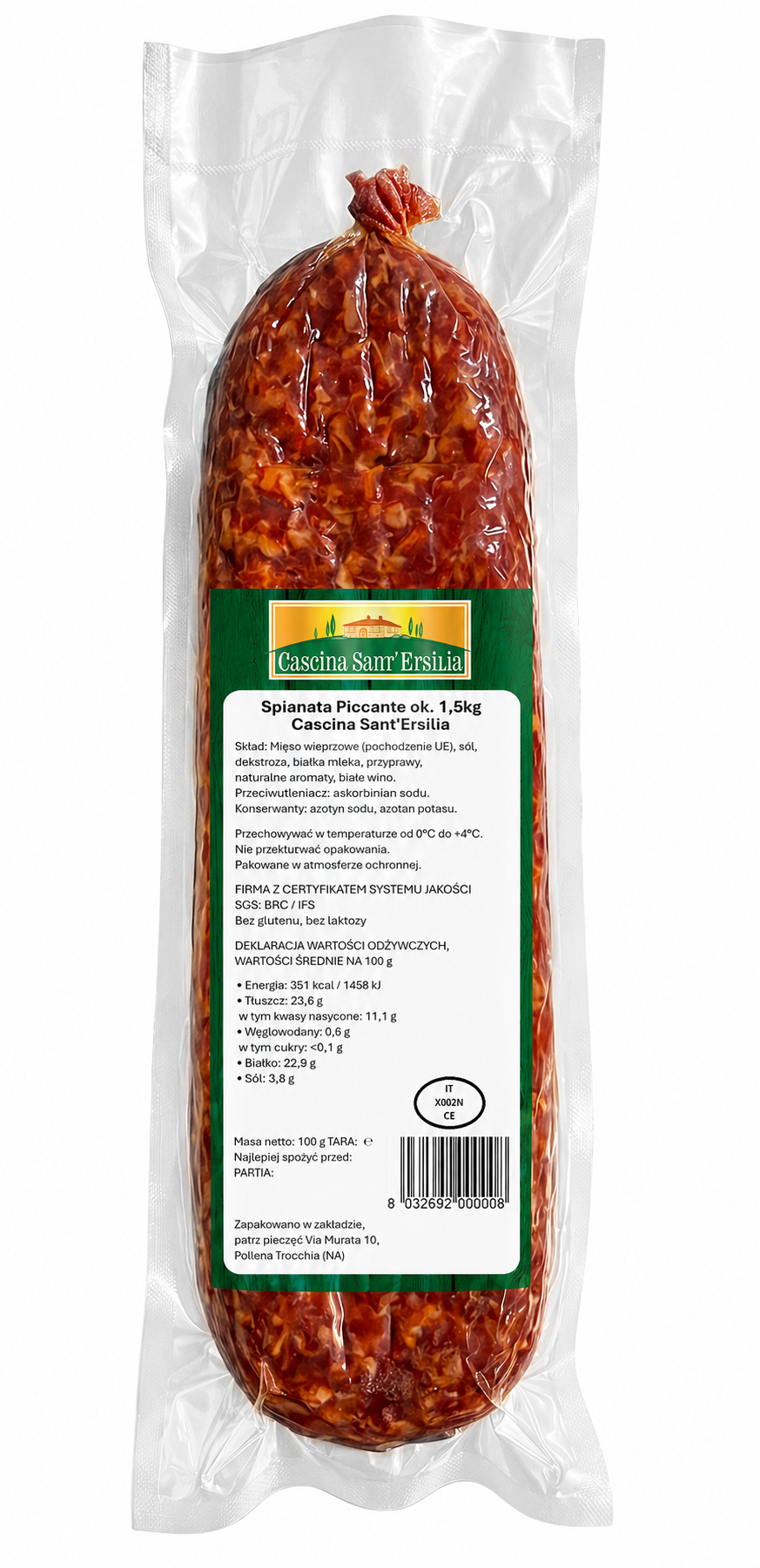 Spianata Piccante Ok. 1,5 Kg Cascina Sant'Ersilia