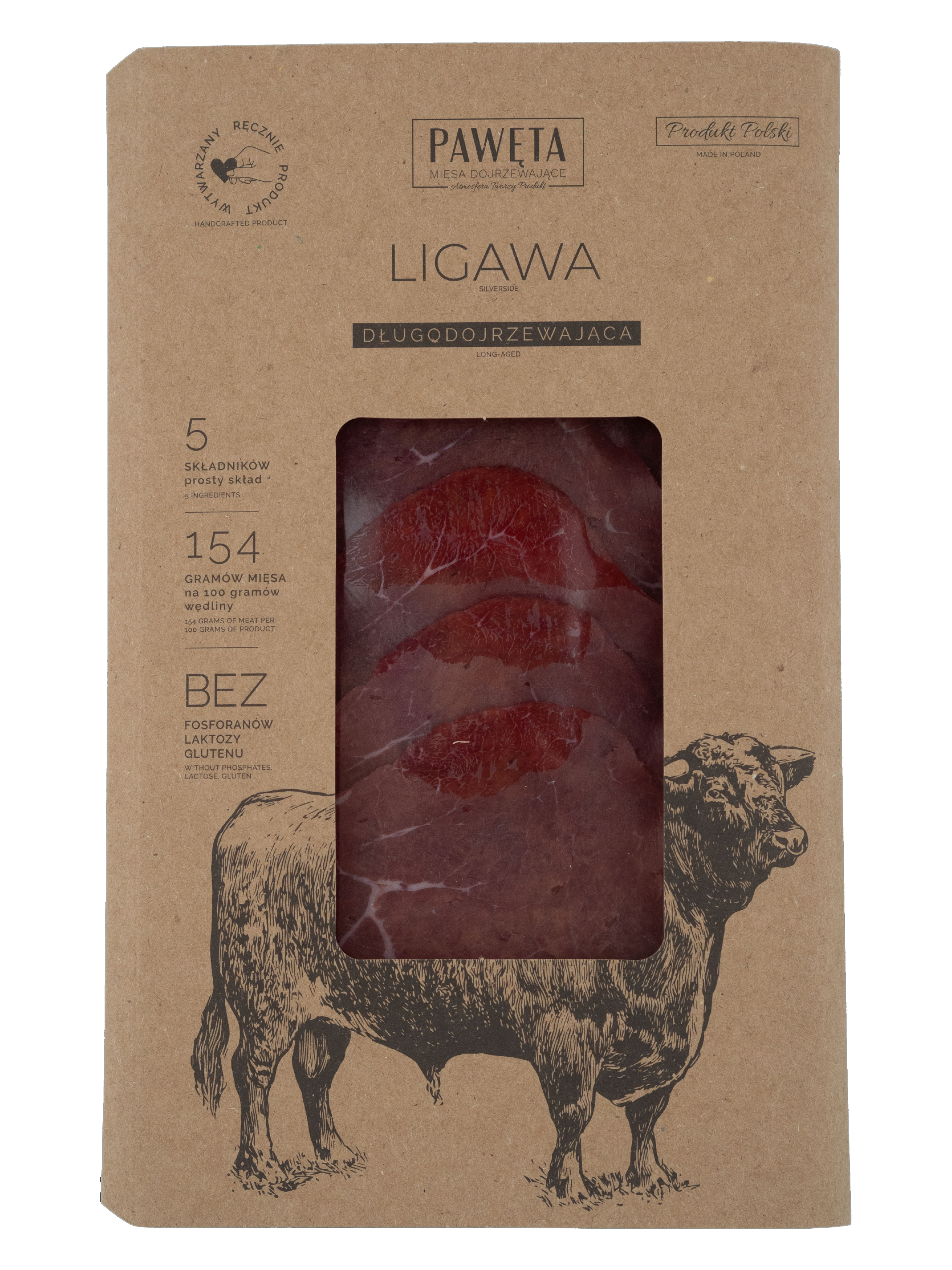 Pawęta Ligawa Wołowa Dojrzewająca Plastry 65 G