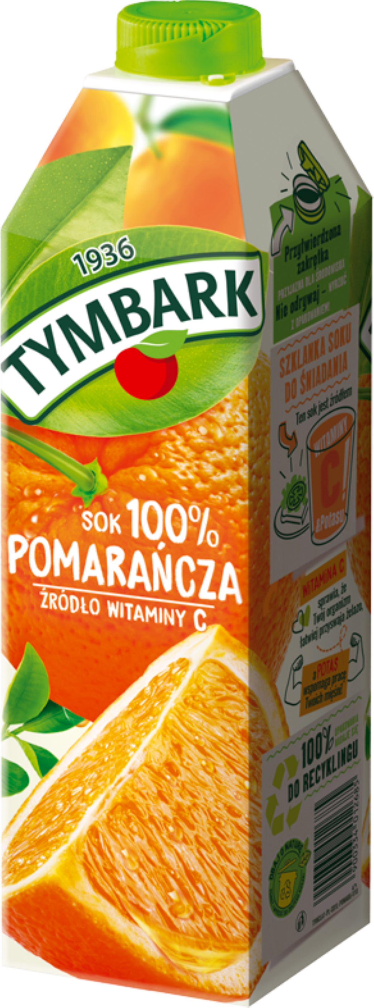 Tymbark Sok 100% Pomarańcza 1 L