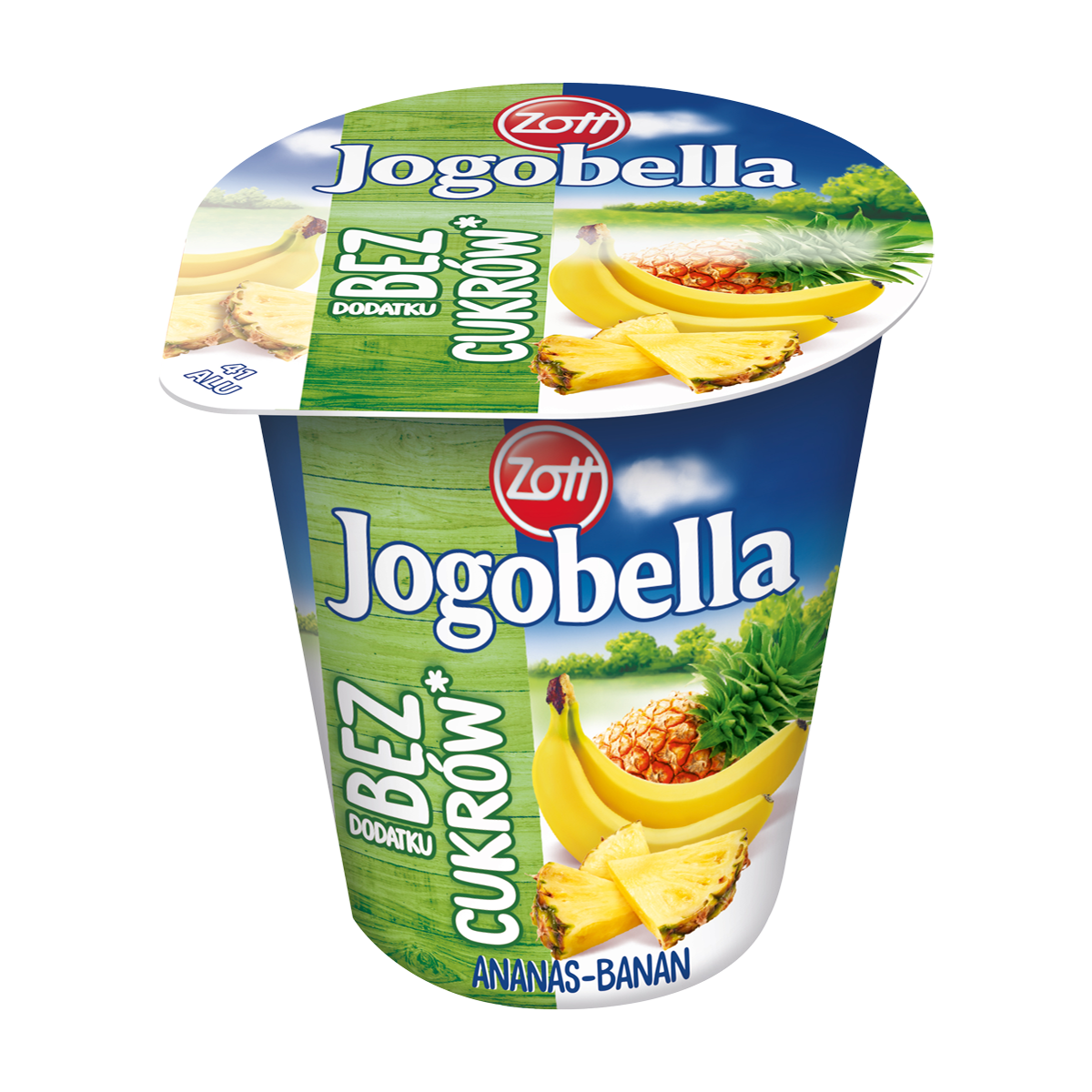 Zott Jogobella Bez Dodatku Cukrów Classic Ananas-Banan/Pieczone Jabłko/Jagoda/Malina Mix Jogurtów 150 G