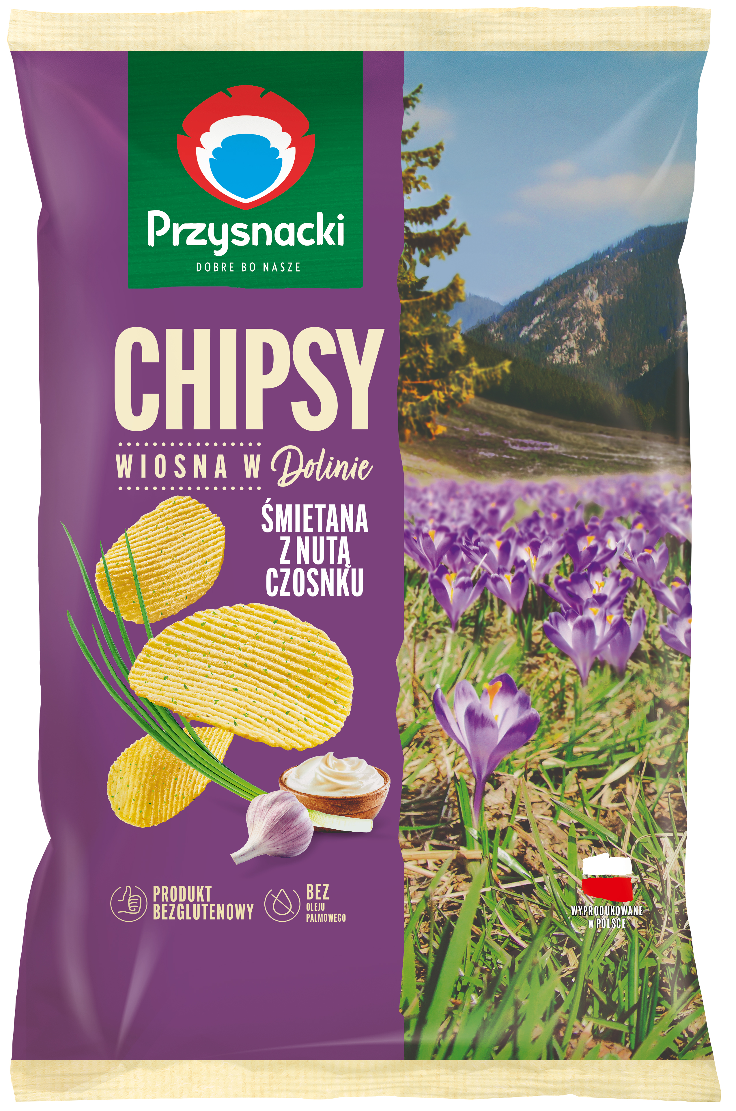Przysnacki Chipsy Wiosna W Dolinie O Smaku Śmietana Z Nutą Czosnku 130 G