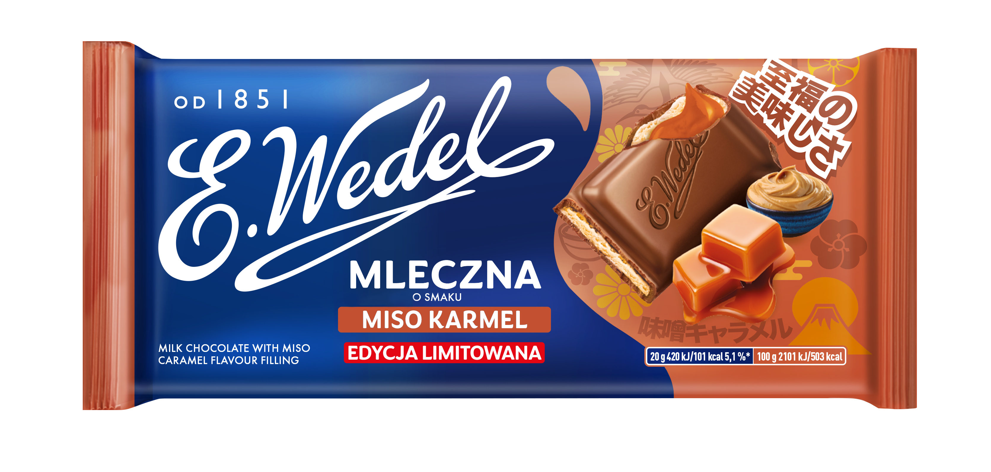 E.Wedel Czekolada Mleczna O Smaku Miso Karmel 100G