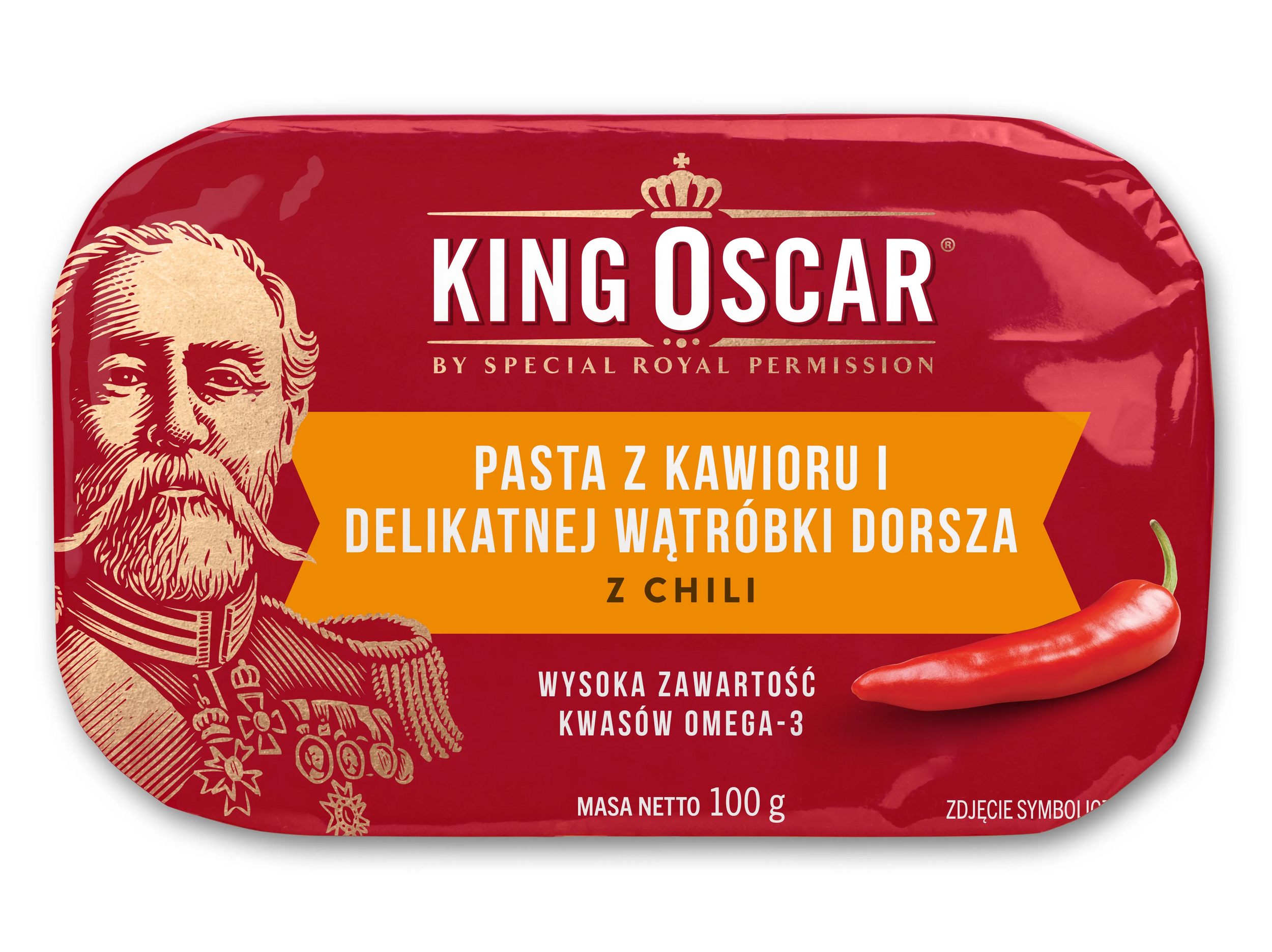 King Oscar Pasta Z Kawioru I Delikatnej Wątróbki Dorsza Z Chili 100G