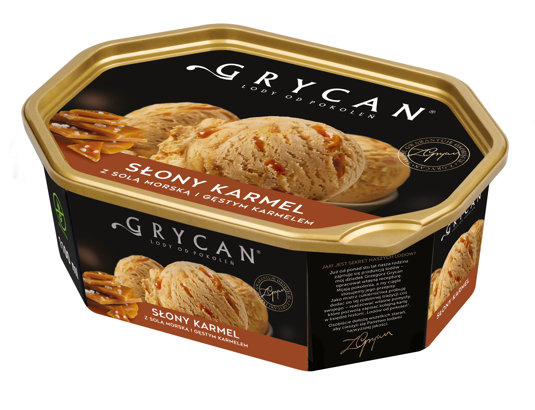 Lody Karmelowe Z Solą Morską I Sosem Karmelowym. Grycan 900 Ml