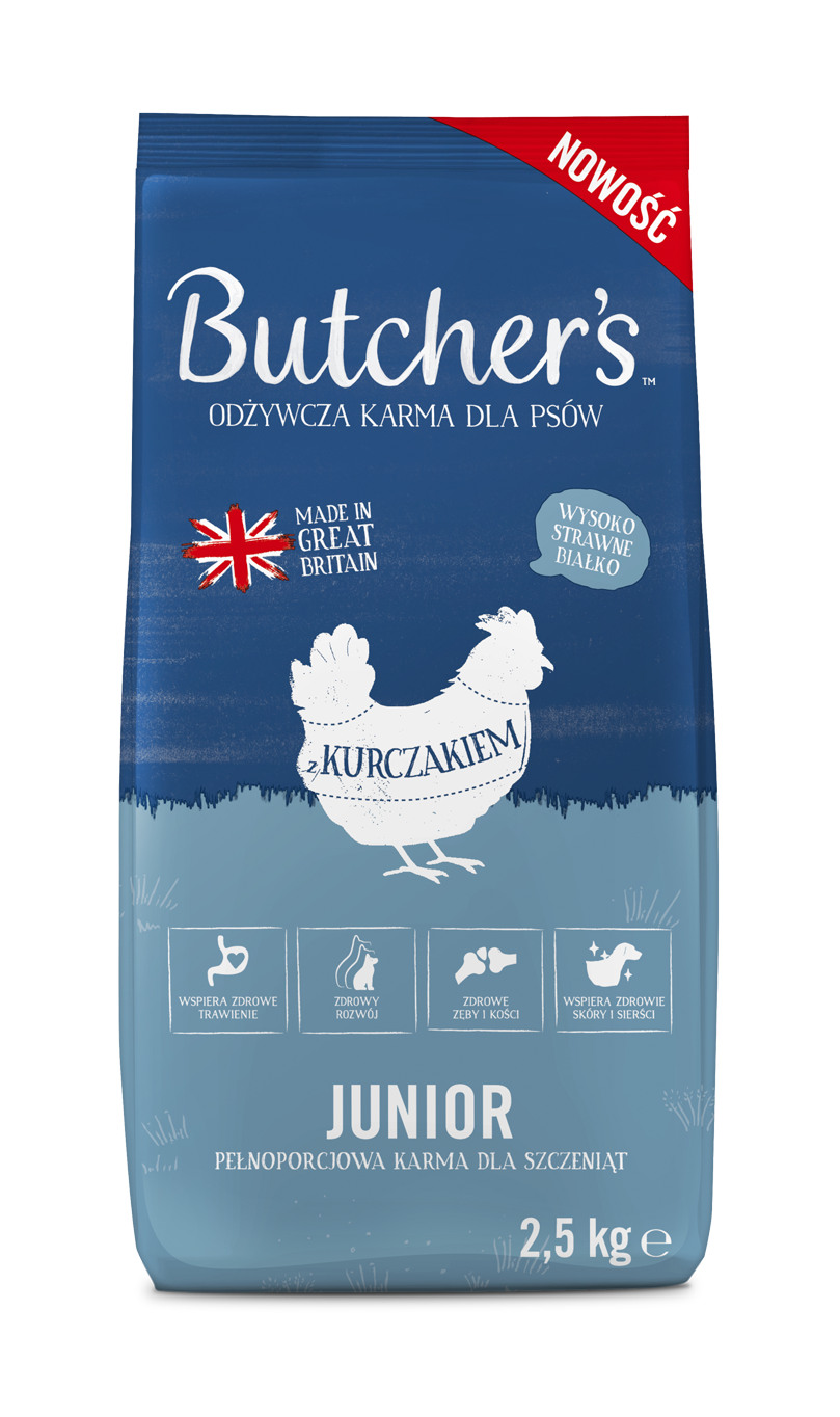 Butcher'S Junior, Sucha Karma Dla Szczeniąt, Z Kurczakiem, 2,5Kg