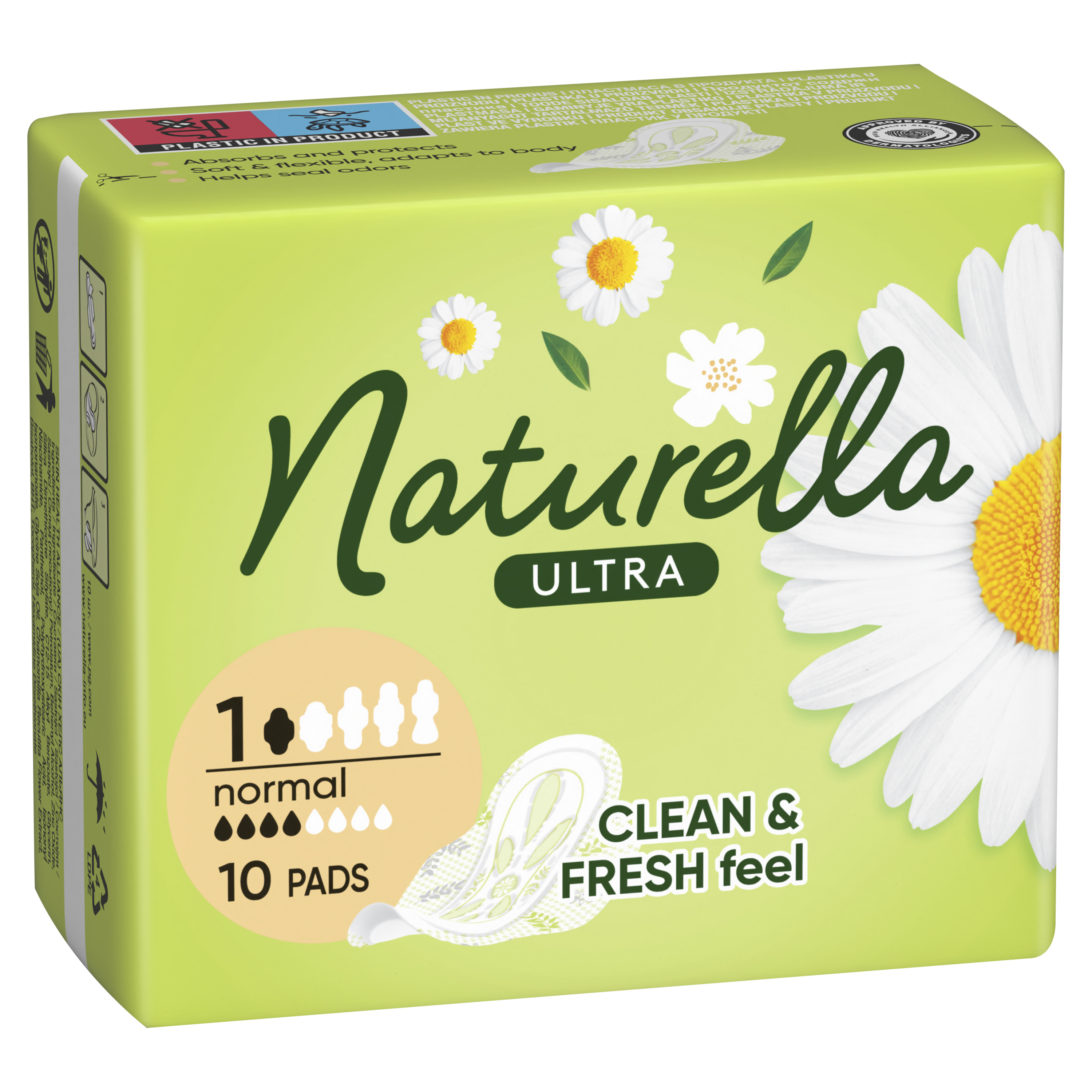 Naturella Ultra Normal, Podpaski Ze Skrzydełkami, 10 Sztuk