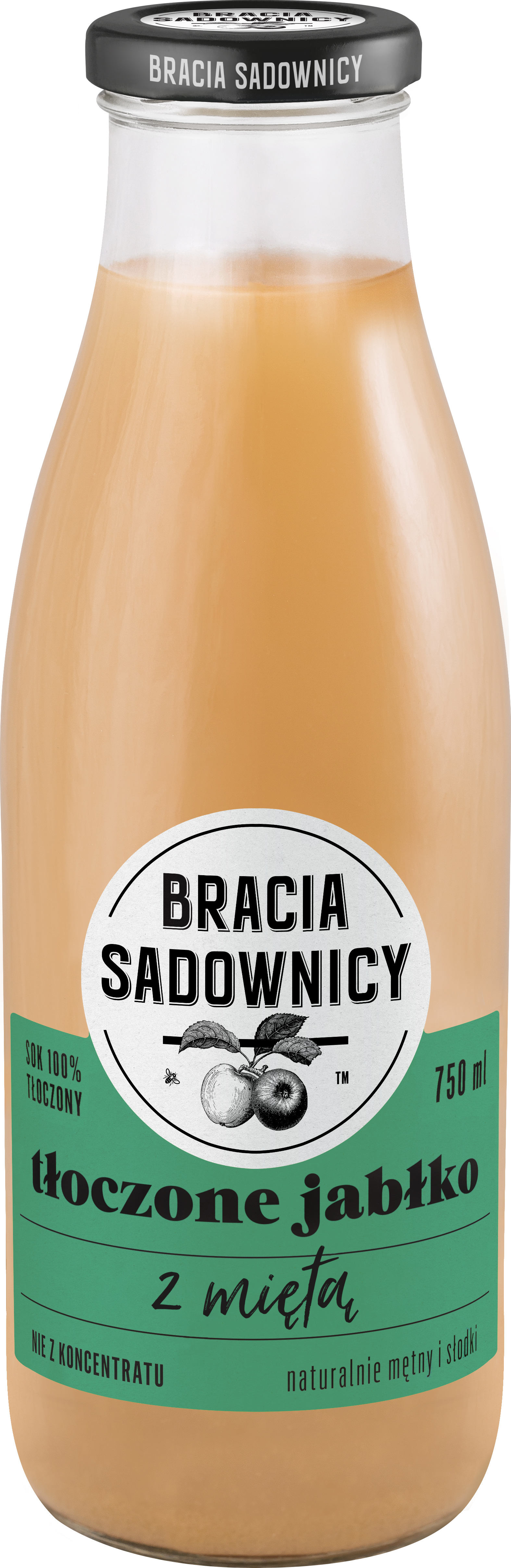 Bracia Sadownicy Sok Tłoczony 750 Ml Jabłko Z Miętą