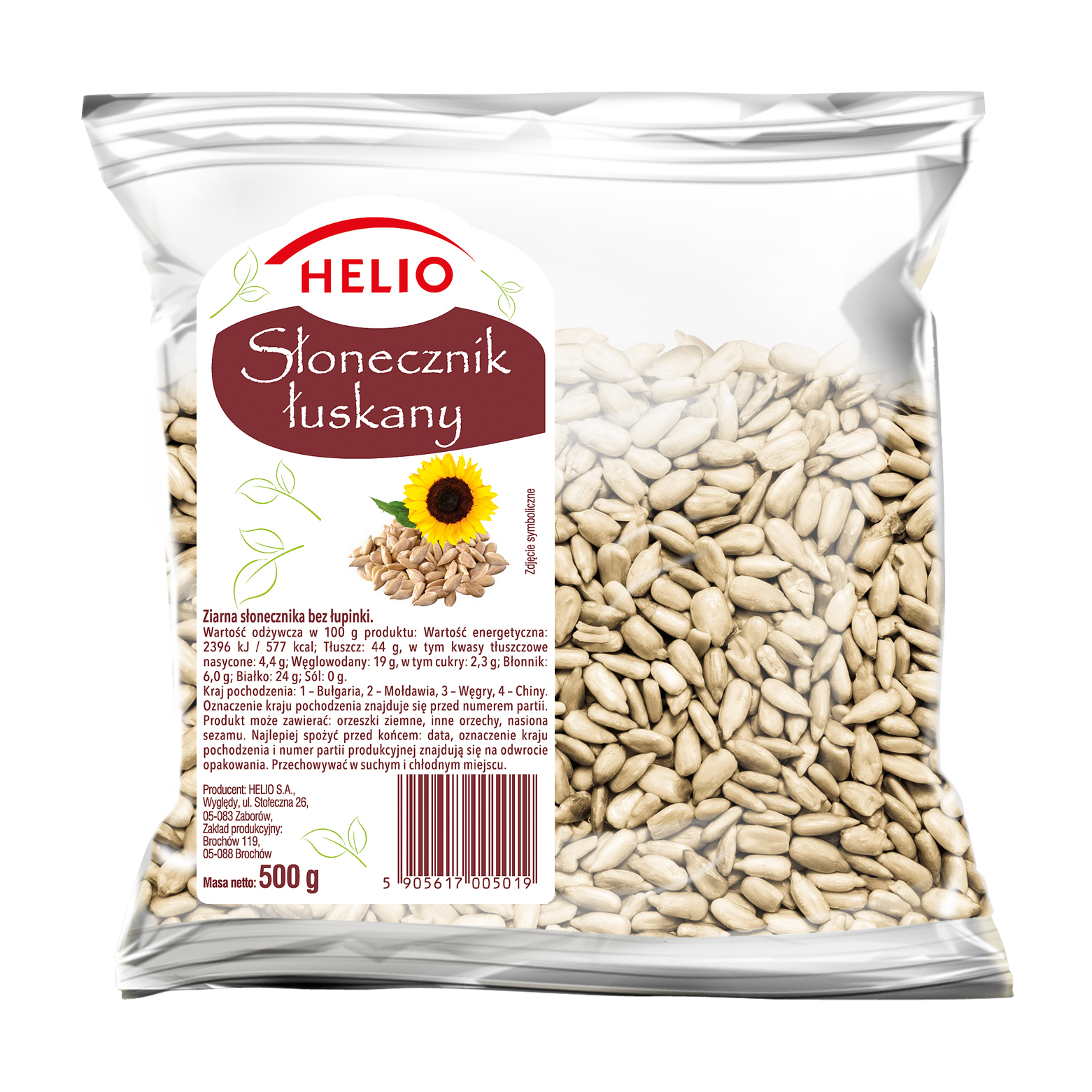 Słonecznik Łuskany 500 G Helio