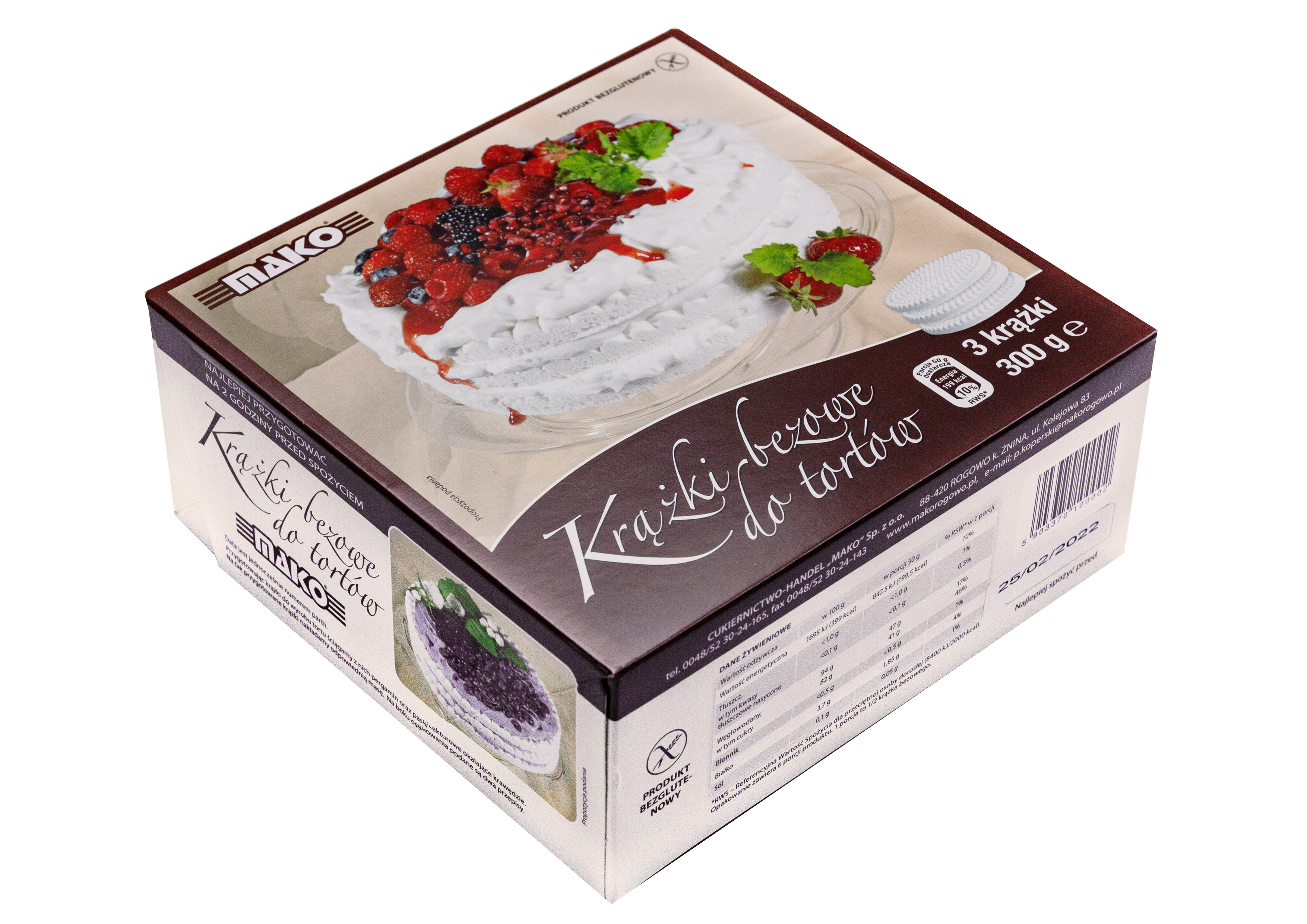 Mako Krążki Bezowe Do Tortów 300G