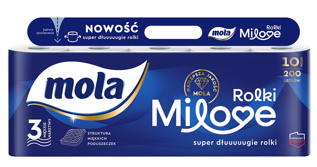 Mola Rolki Milove Papier Toaletowy 3-Warstwowy 10 Rolek