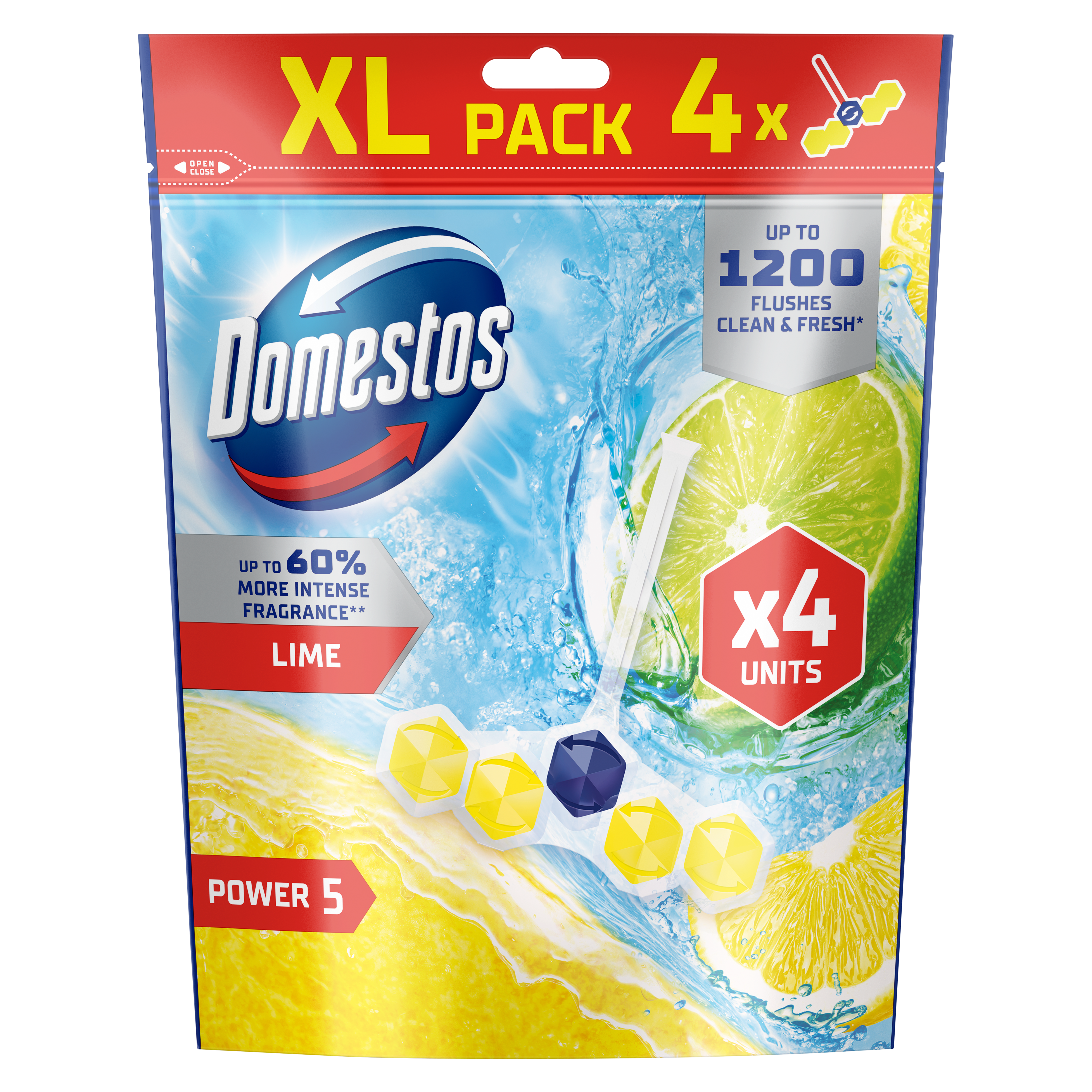 Domestos Kostka Toaletowa Power 5 Lime 4X50G