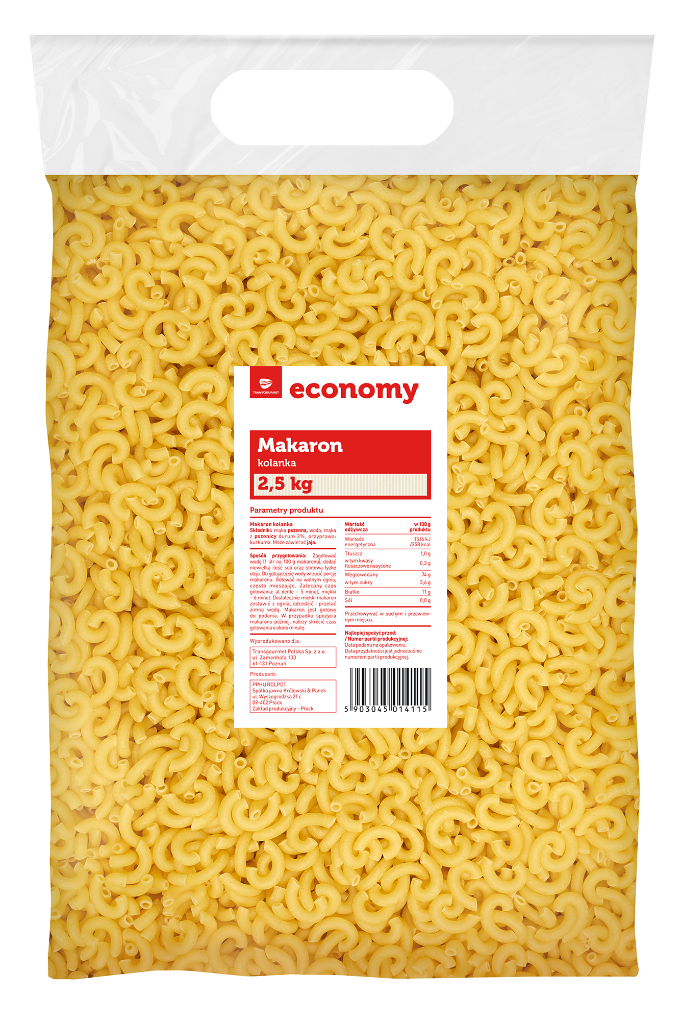 Tge/Tops Makaron Kolanka 2,5 Kg