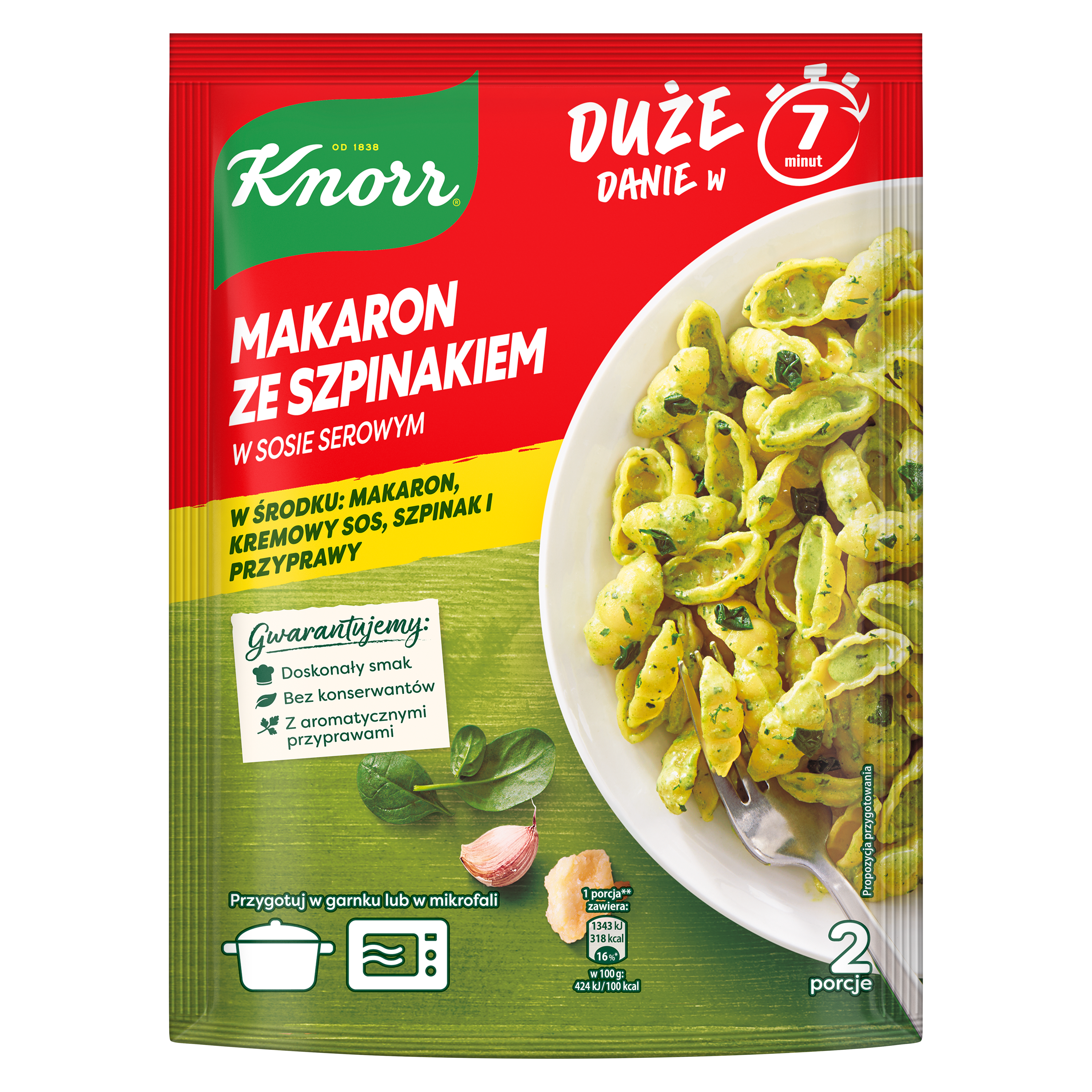 Knorr Makaron Ze Szpinakiem W Sosie Serowym 160G
