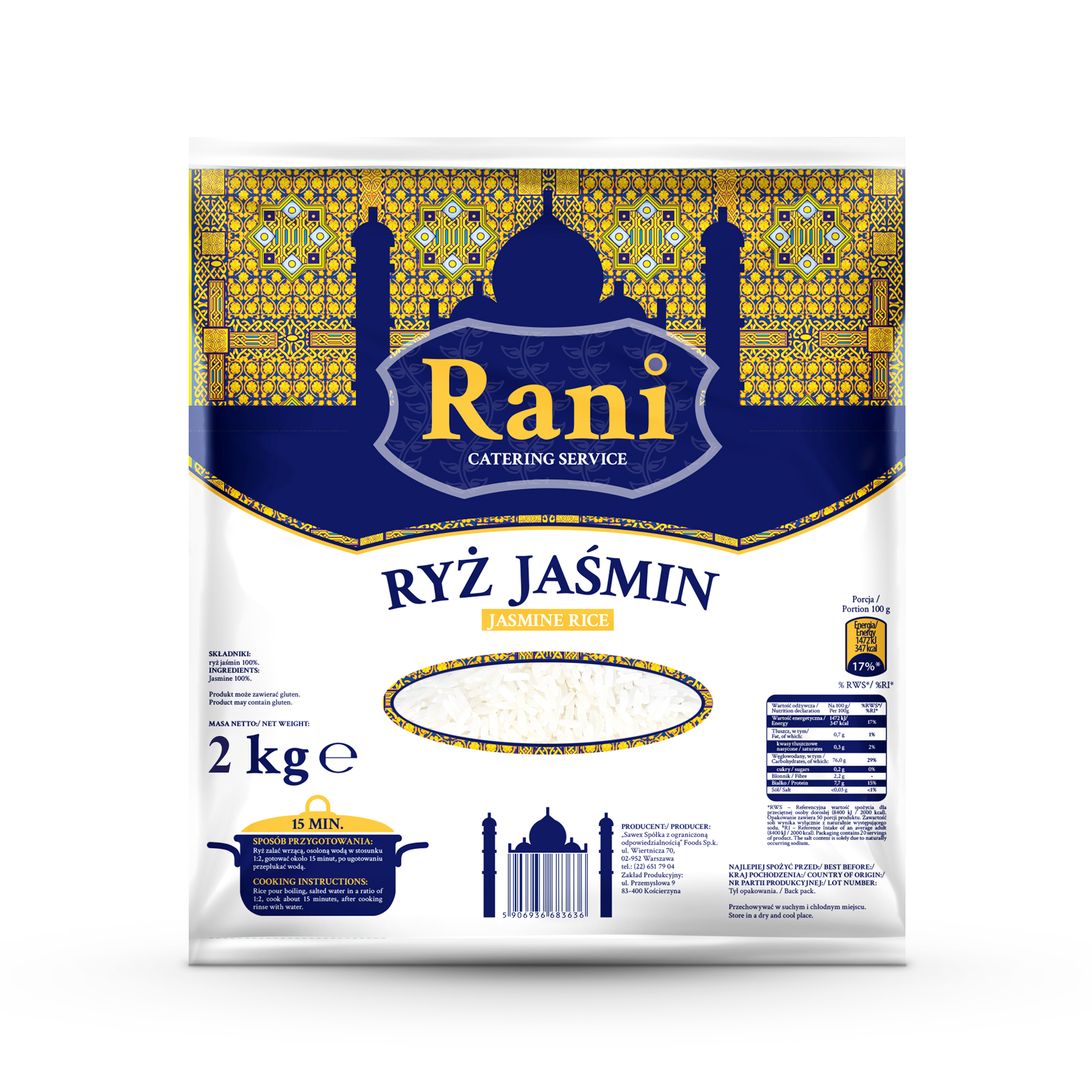 Ryż Rani Jaśminowy 2 Kg