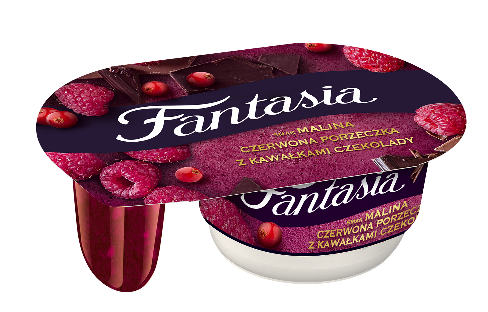 Fantasia Jogurt O Smaku Malina - Czerwona Porzeczka Z Kawałkami Czekolady 116 G