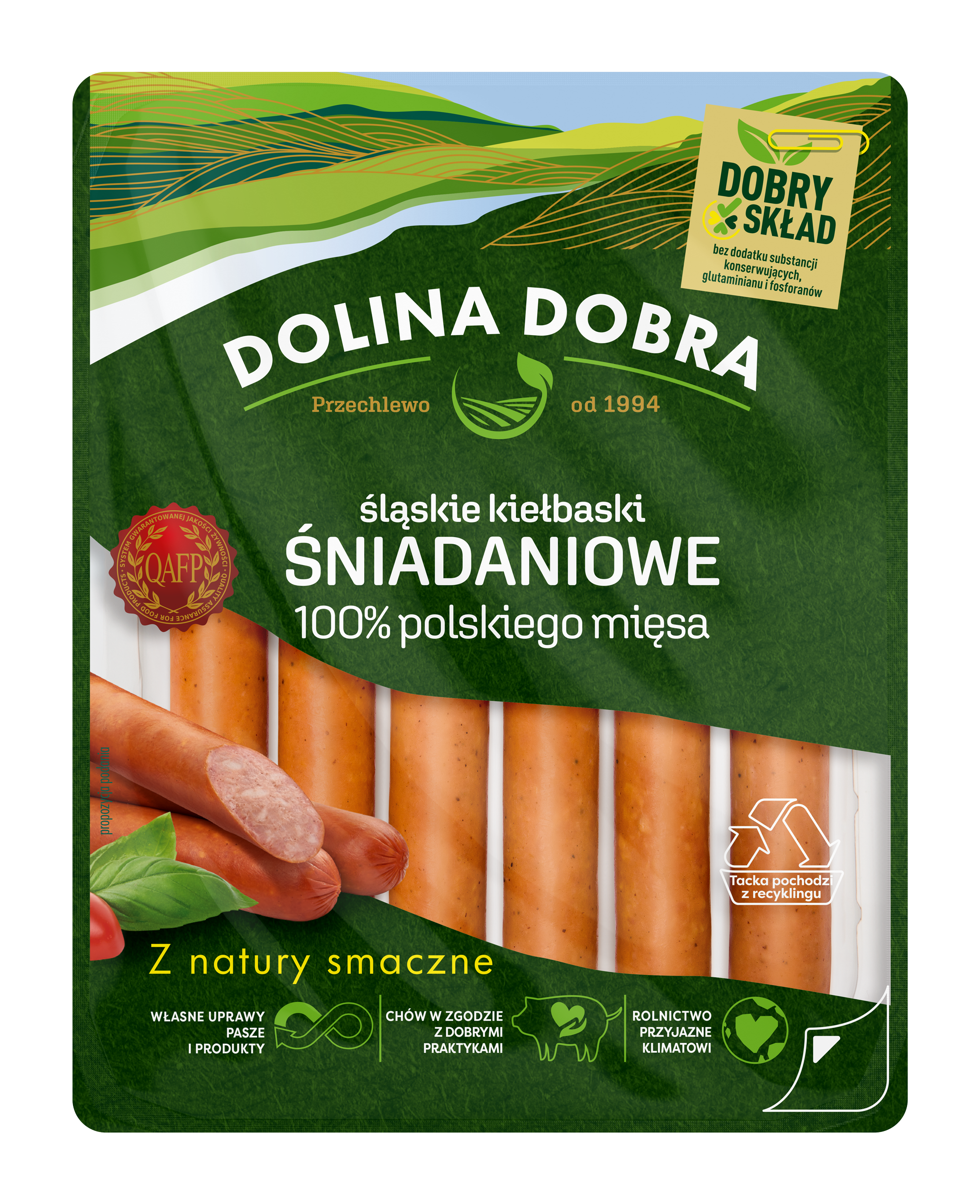 Śląskie Kiełbaski Śniadaniowe 100% Mięsa 200 G Dolina Dobra