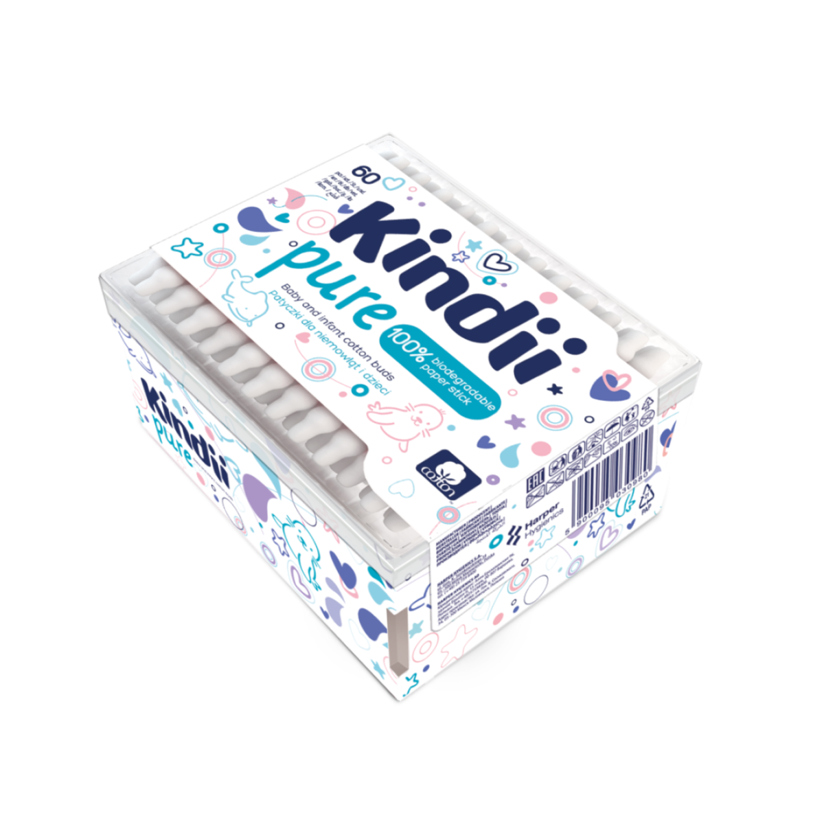 Patyczki Dla Dzieci Kindii Pure 60 Szt.