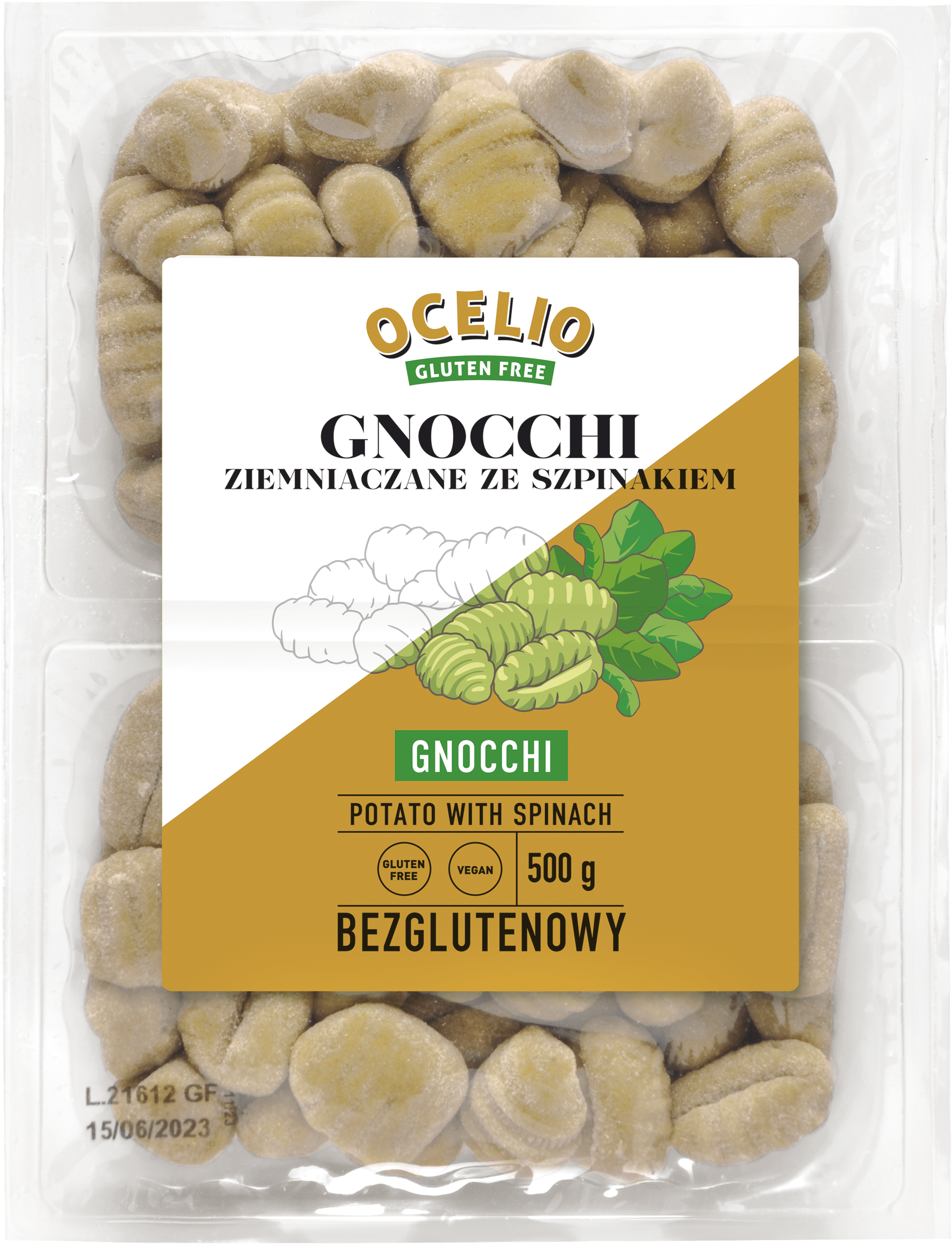 Ocelio Bezglutenowe Gnocchi Ze Szpinakiem 500 G