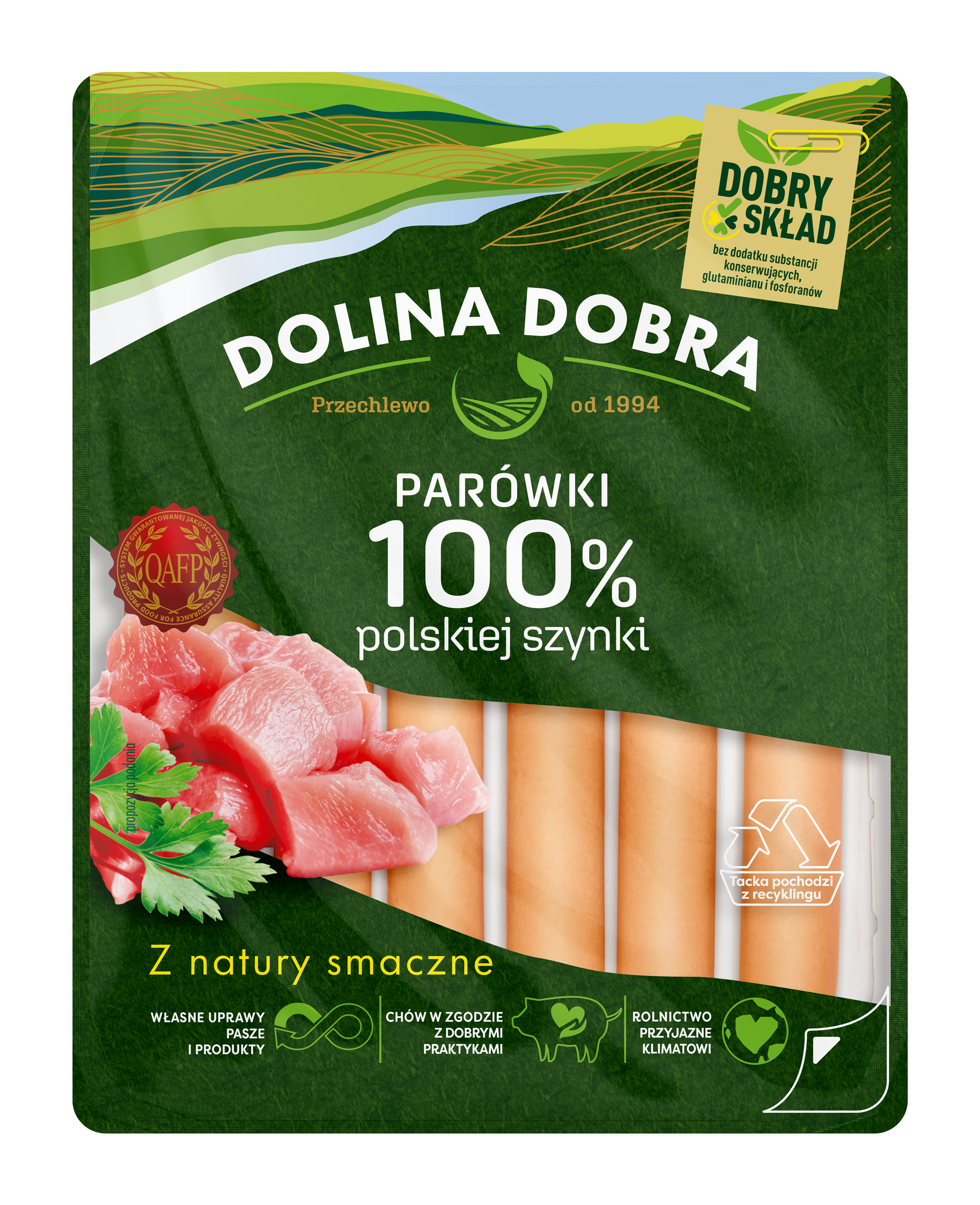 Parówki 100% Polskiej Szynki 200G Dolina Dobra