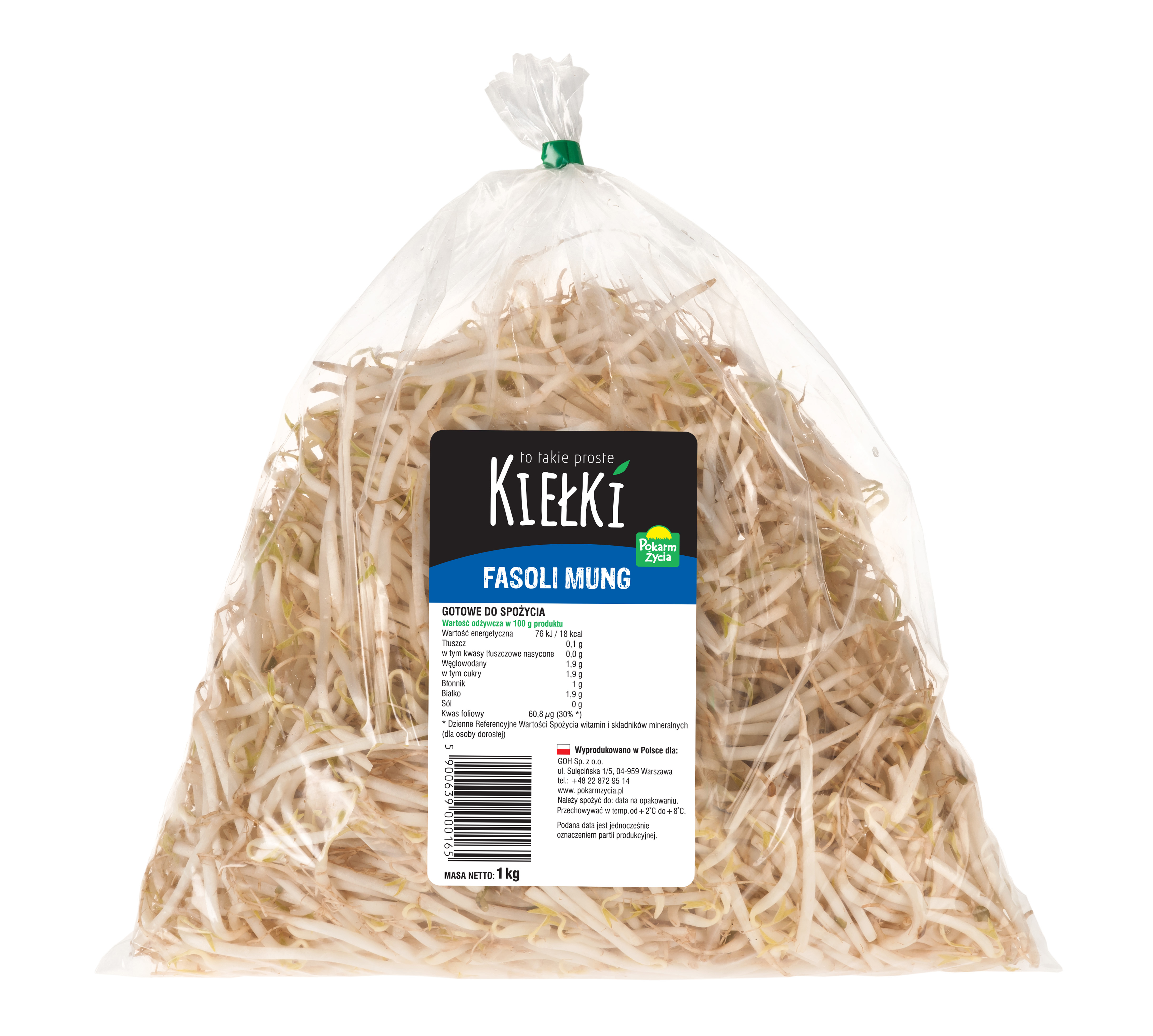 Kiełki Fasoli Mung Polska 1Kg Pokarm Życia