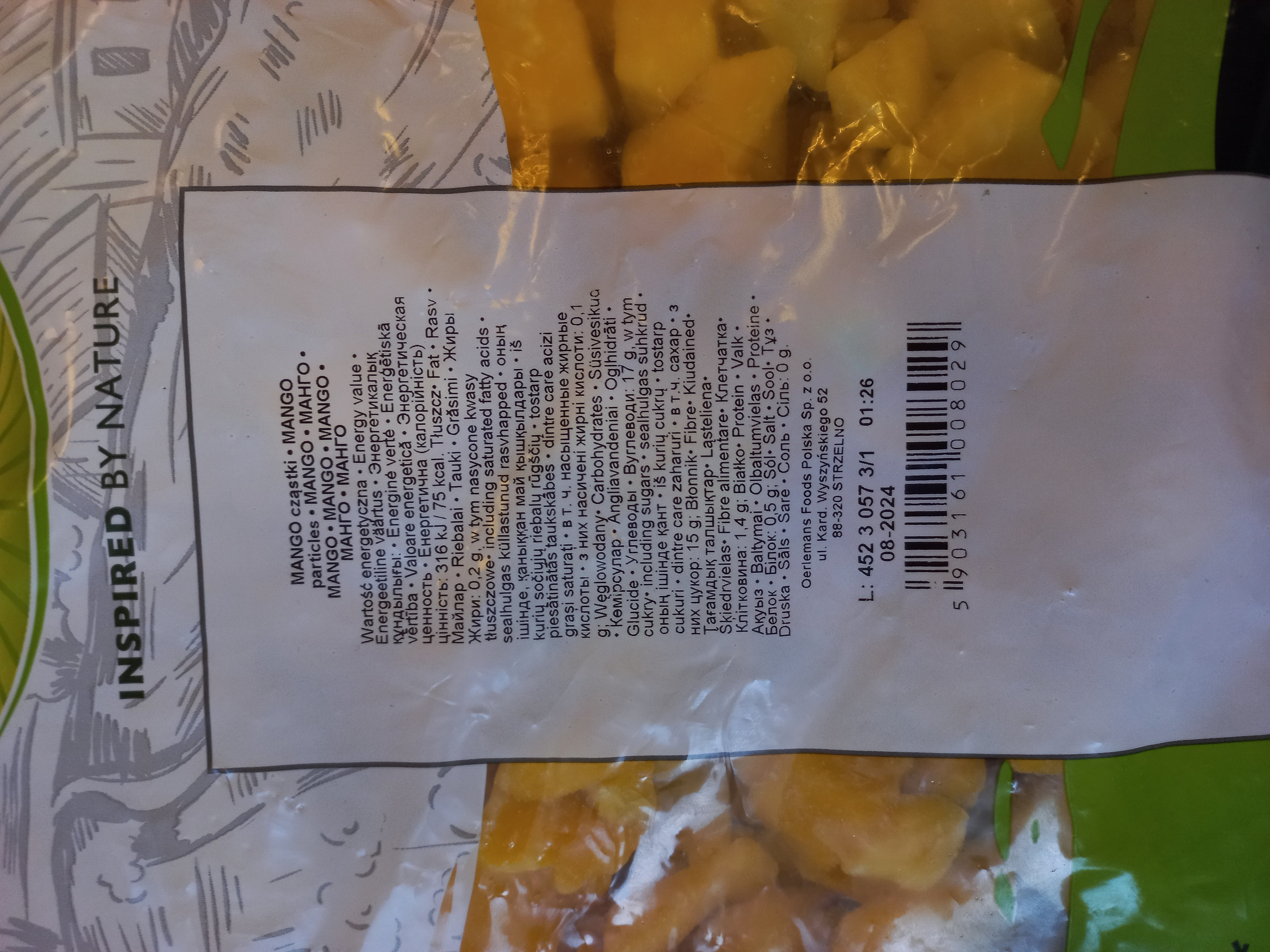 Oerlemans Mango Cząstki 1 Kg