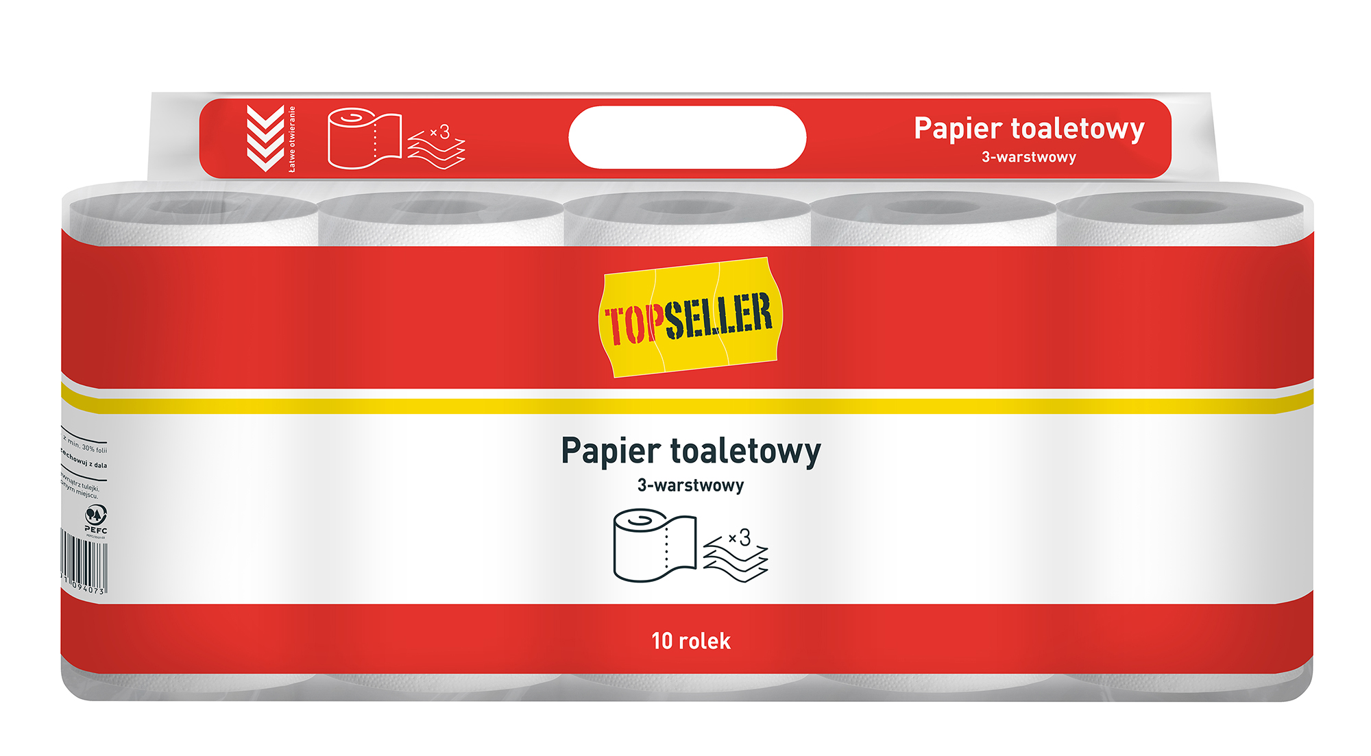 Topseller Papier Toaletowy 10 Rolek, 3 Warstwy