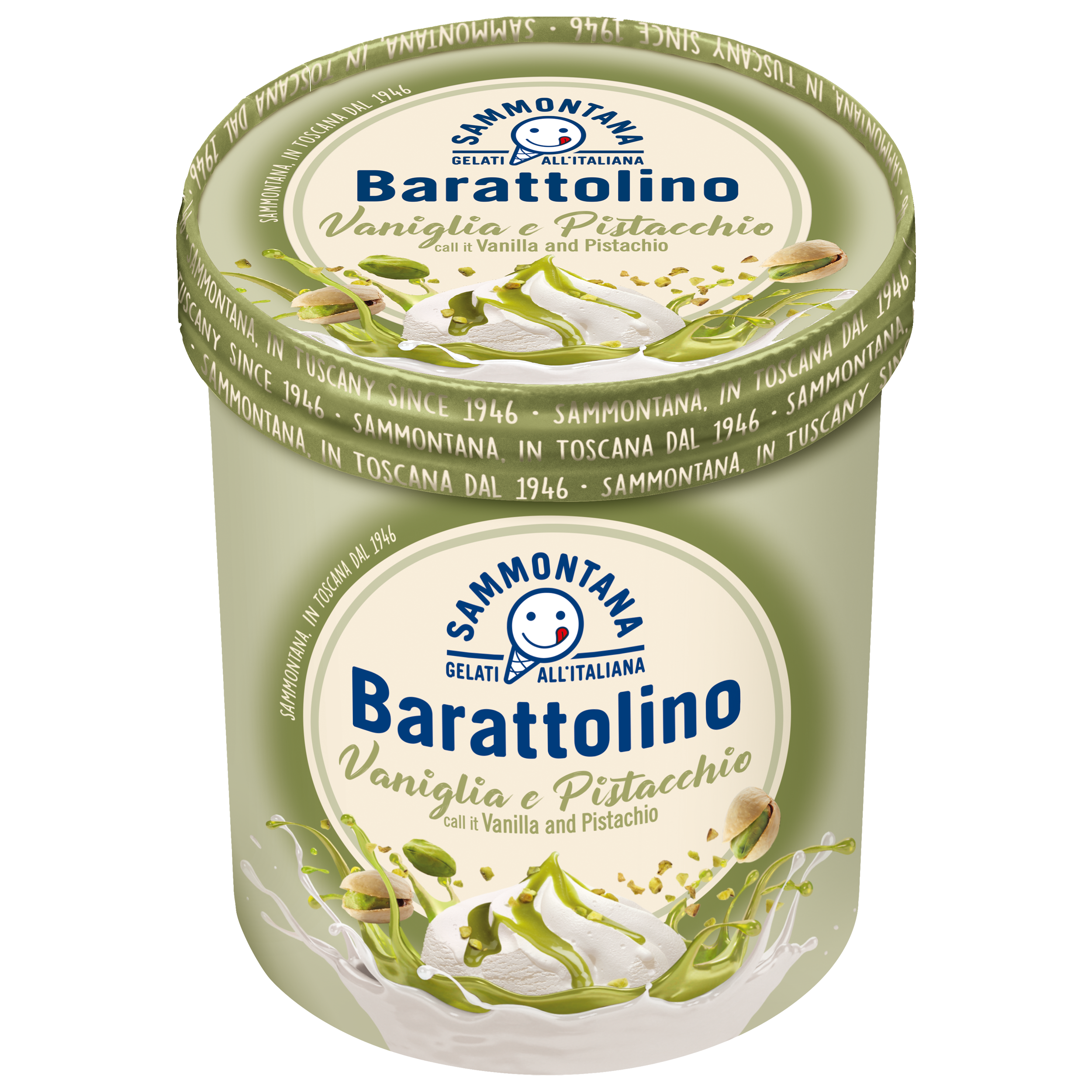 Barattolino Lody Waniliowe Z Nadzieniem Pistacjowym 500G/800Ml