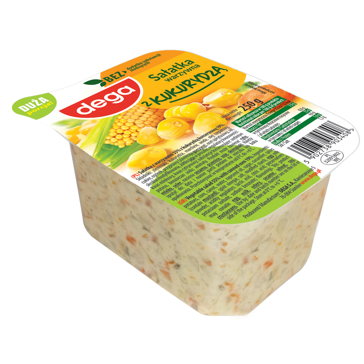 Dega Sałatka Warzywna Z Kukurydzą 250 G