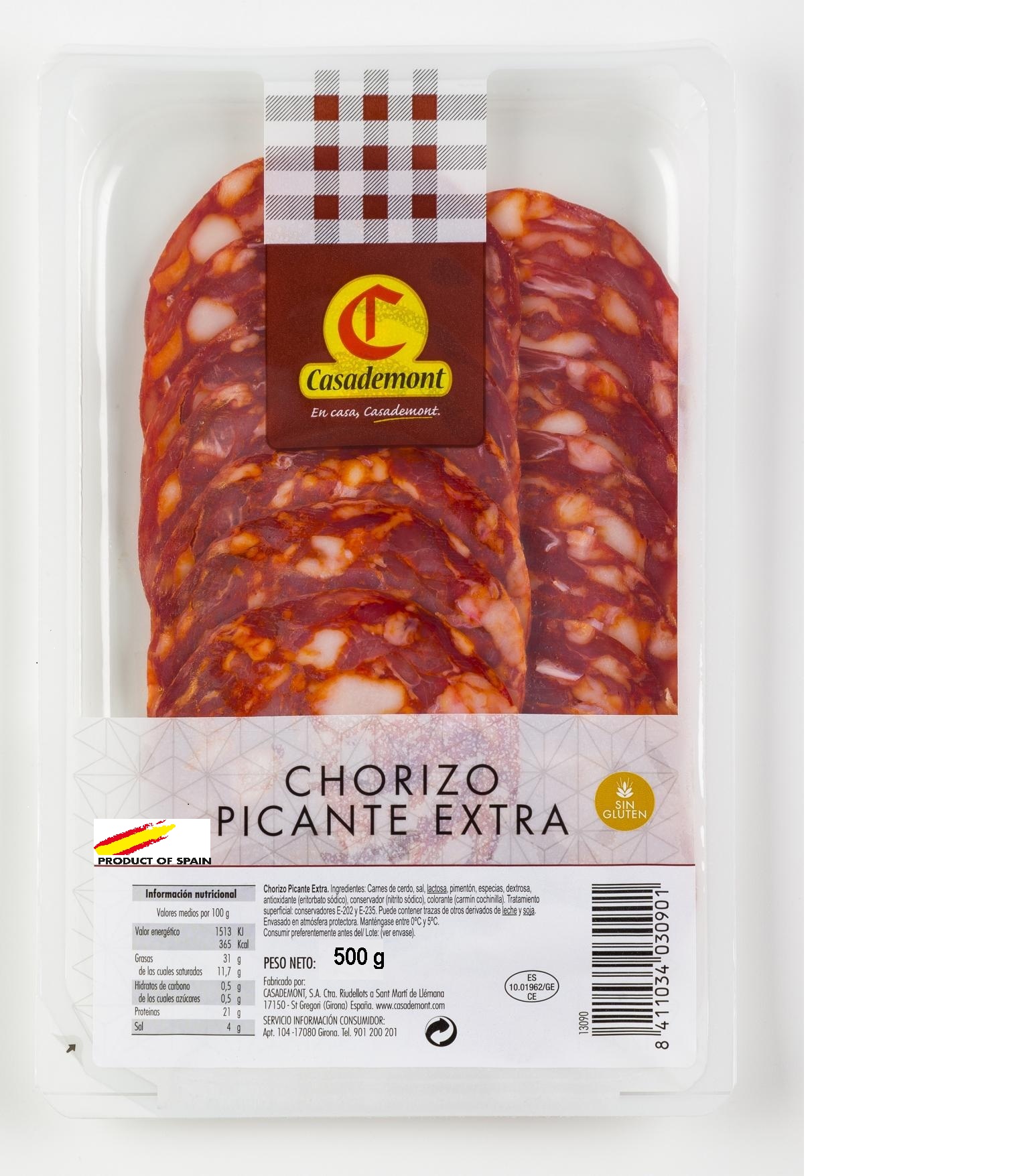 Chorizo Picante Extra500 G Casademont