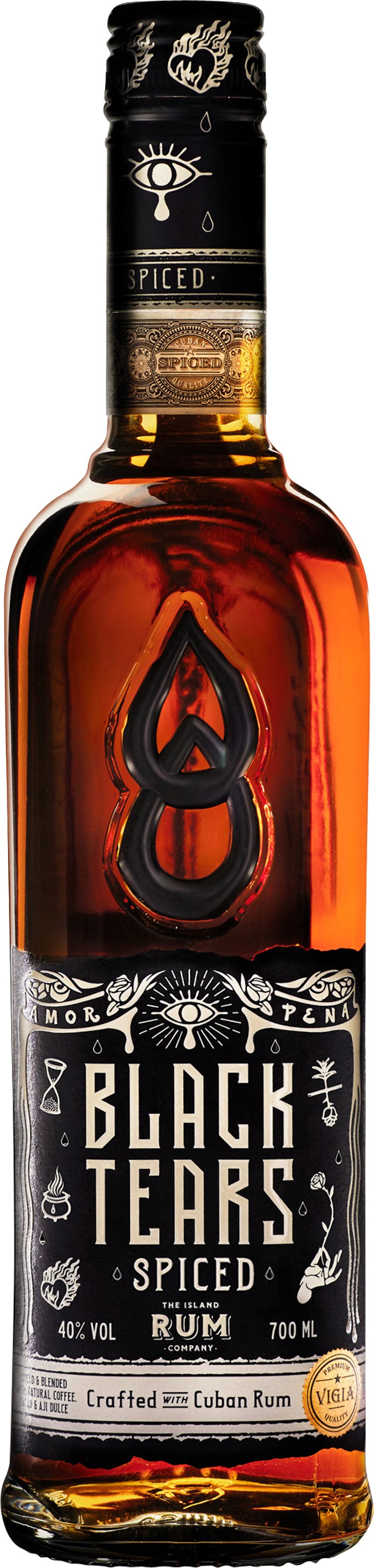 Rum Black Tears Dry Spiced 40% 700 Ml