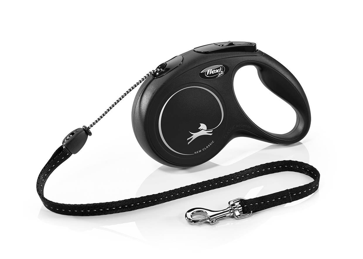 Smycz Automatyczna Flexi 5 M, Linka, Czarna New Classic M, Dla Psów O Wadze Do 20 Kg