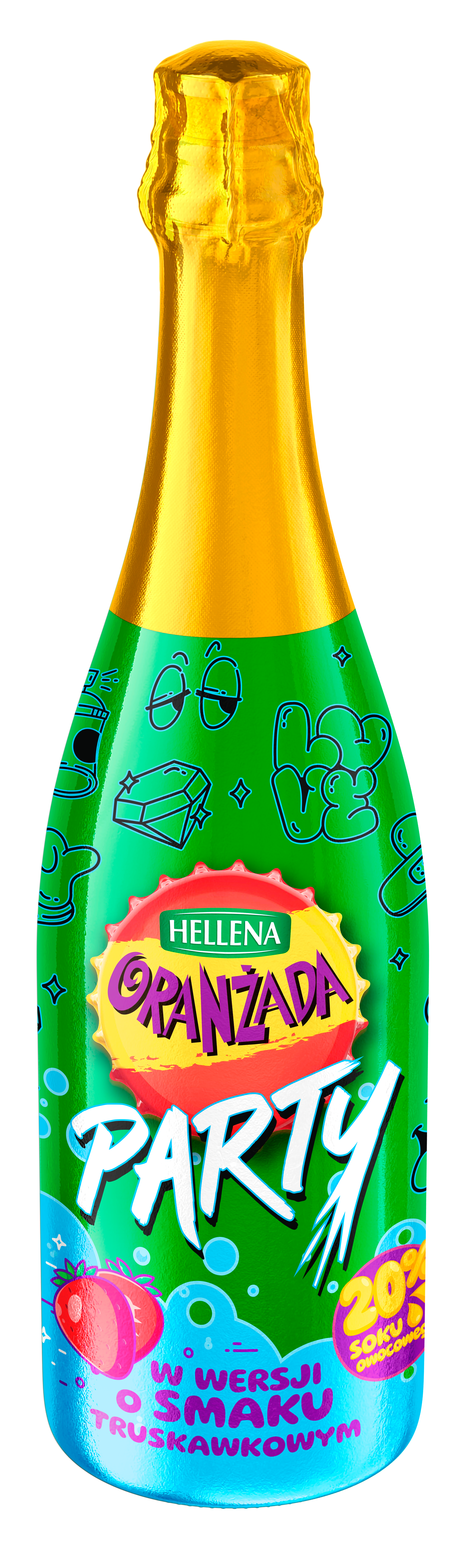 Oranżada Hellena Party W Wersji Truskawkowej 20% Soku 0,75L