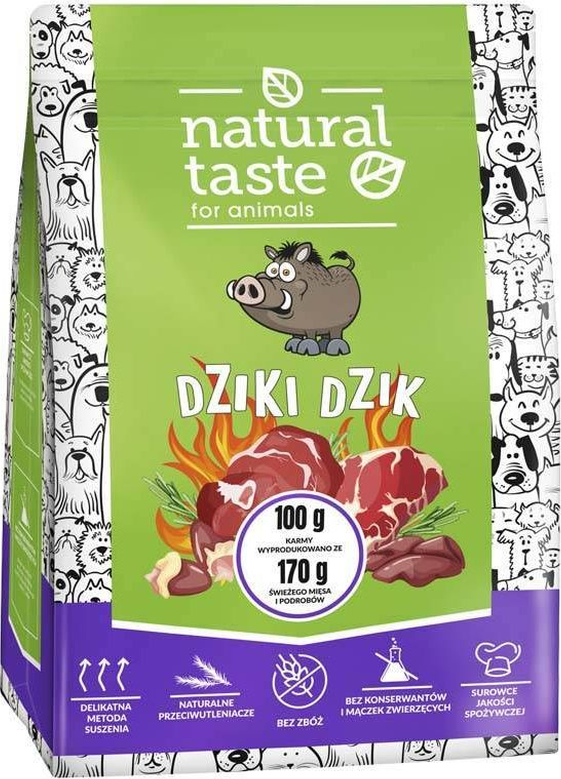 Dolina Noteci Natural Taste Suszona Karma Dla Psa Dziki Dzik 1Kg