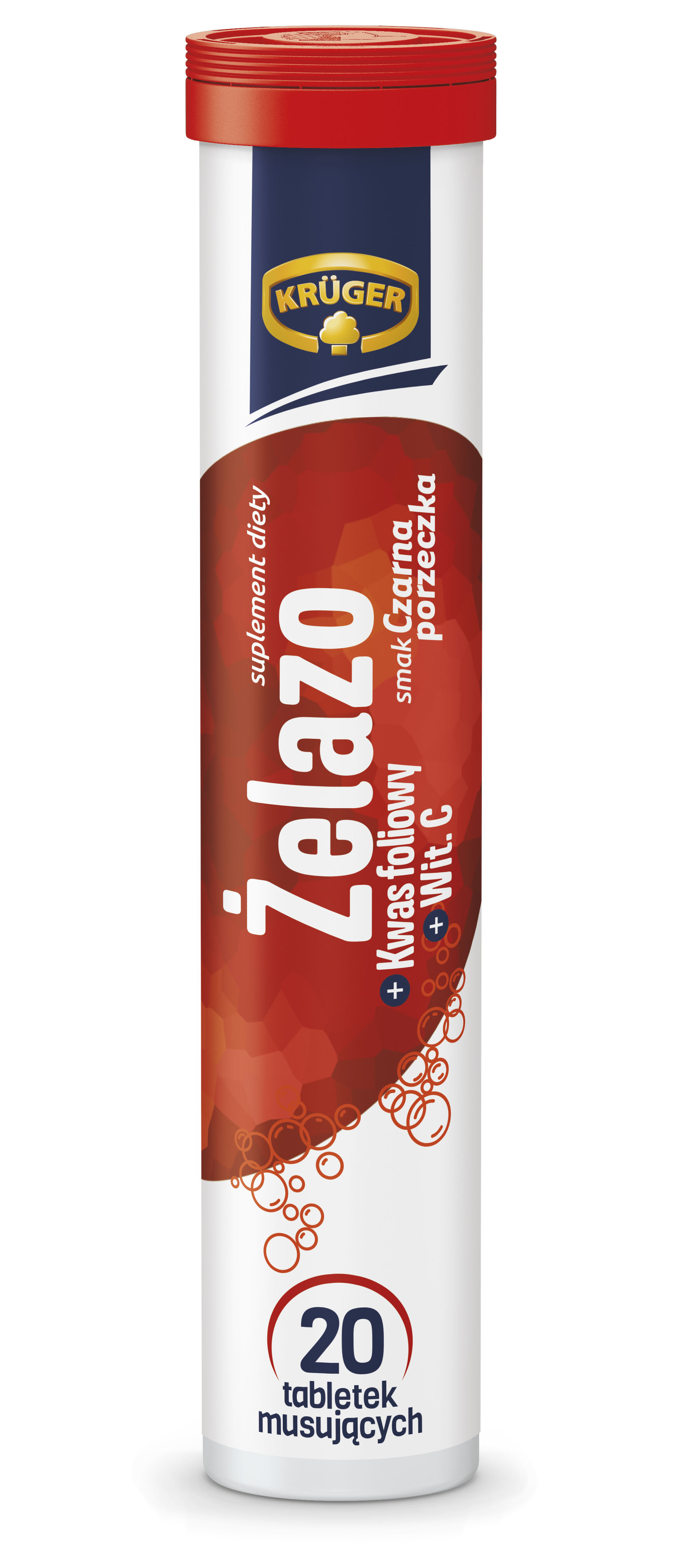 Kruger Witamina Musująca Żelazo+Kwas Foliowy+Wit. C 90G
