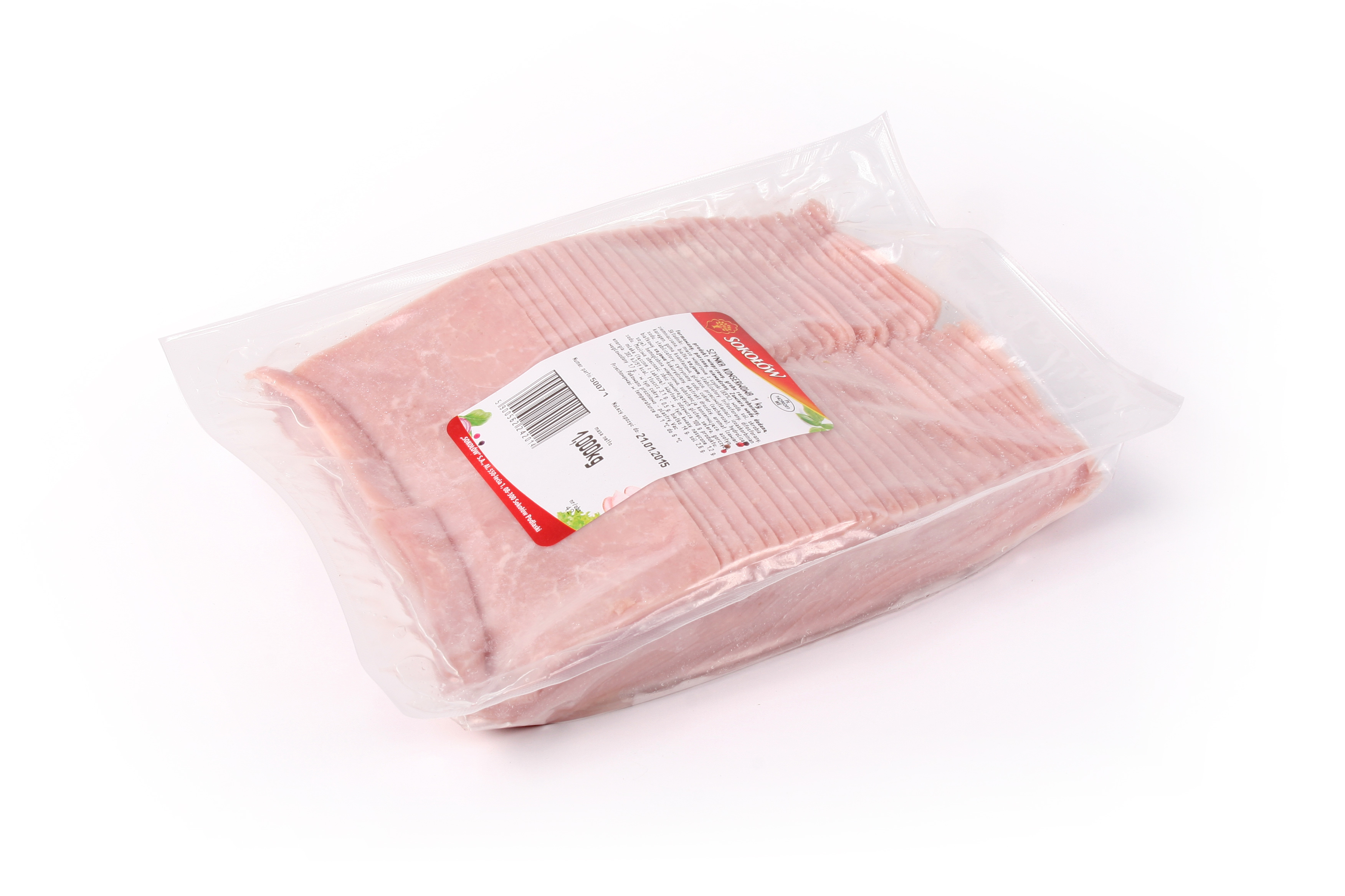 Szynka Konserwowa Plastry 1 Kg Sokołów