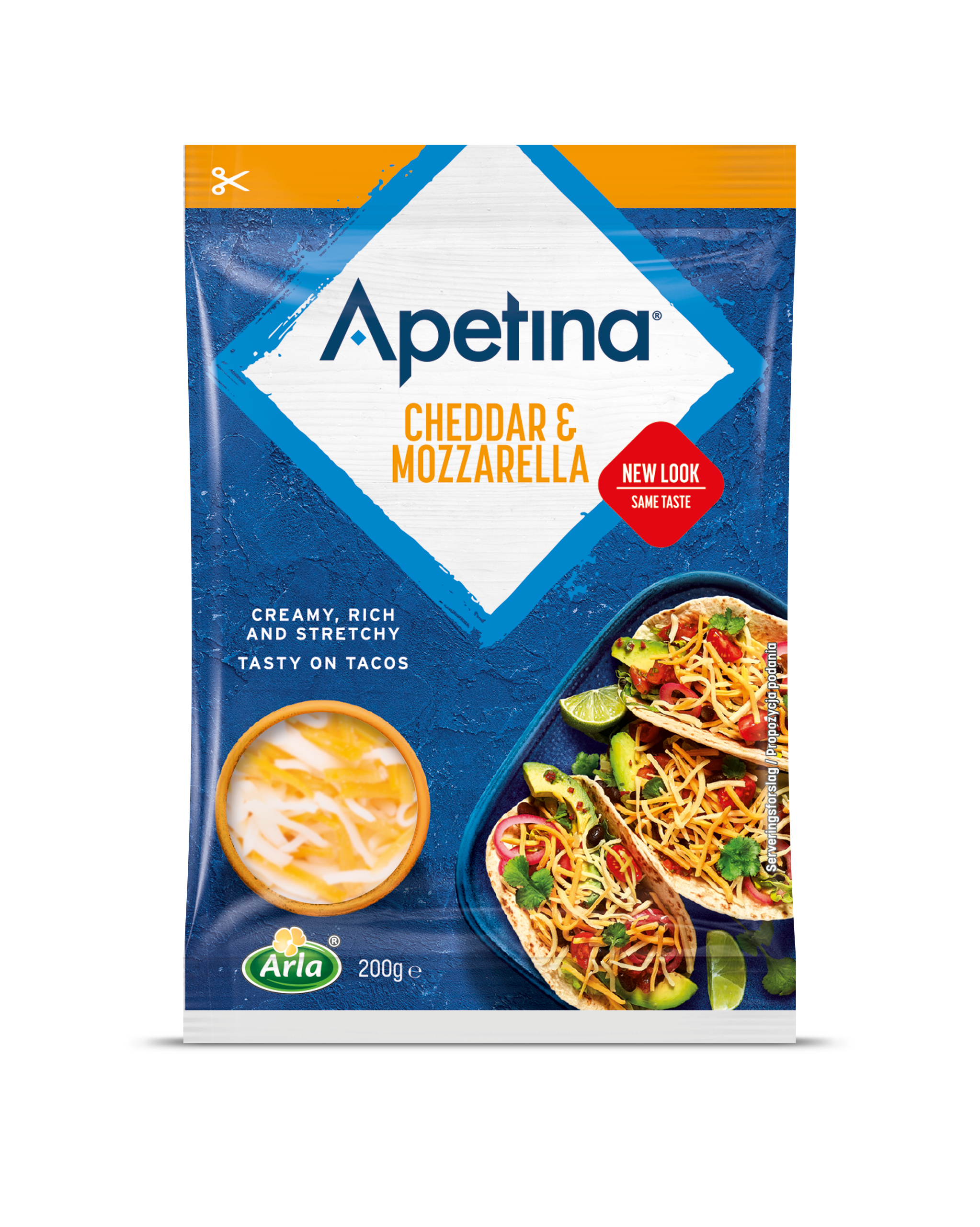 Apetina Cheddar I Mozzarella 200G / Wiórki