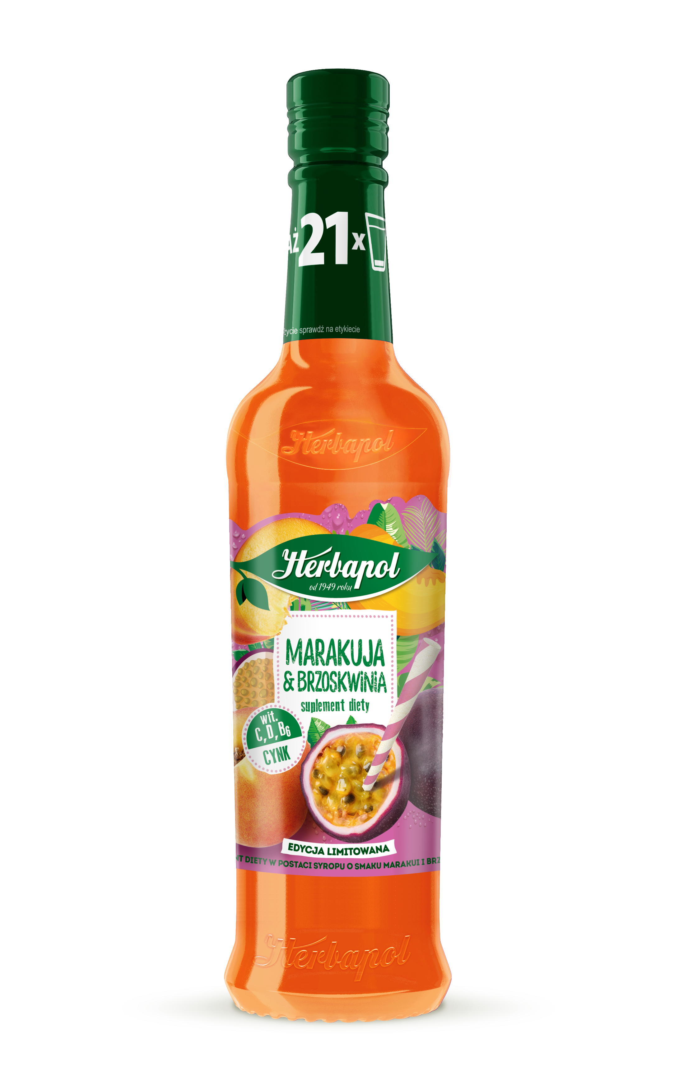 Marakuja Z Brzoskwinią-Suplement Diety Herbapol Lublin 420 Ml