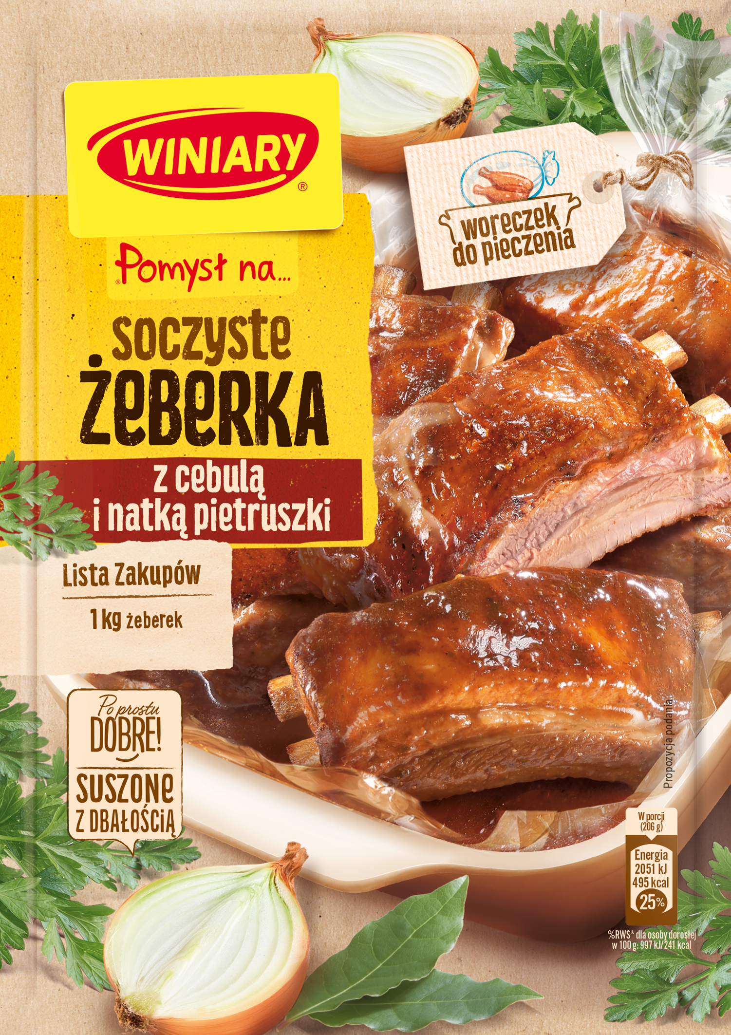 Winiary Pomysł Na... Soczyste Żeberka Z Cebulą I Natką Pietruszki 28 G