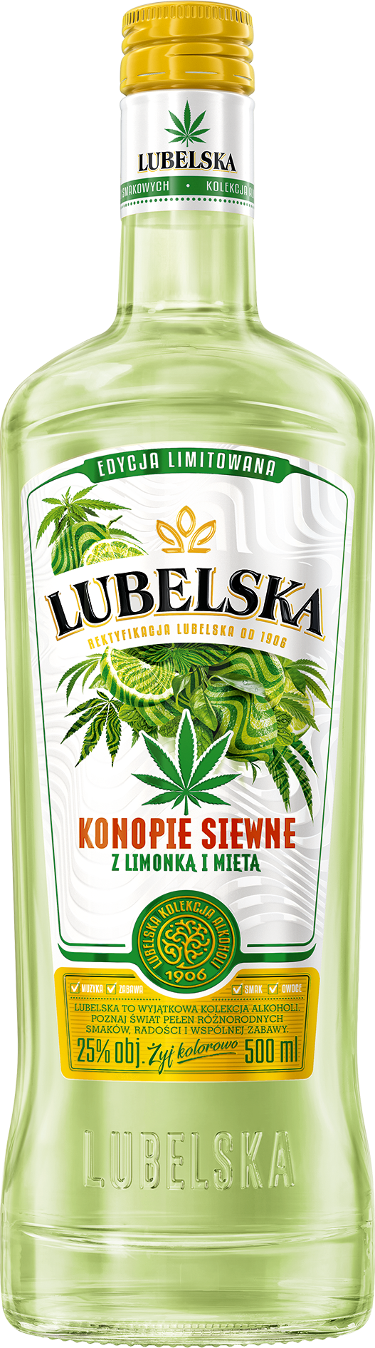 Lubelska Konopie Siewne Z Limonką I Miętą 25% 500Ml