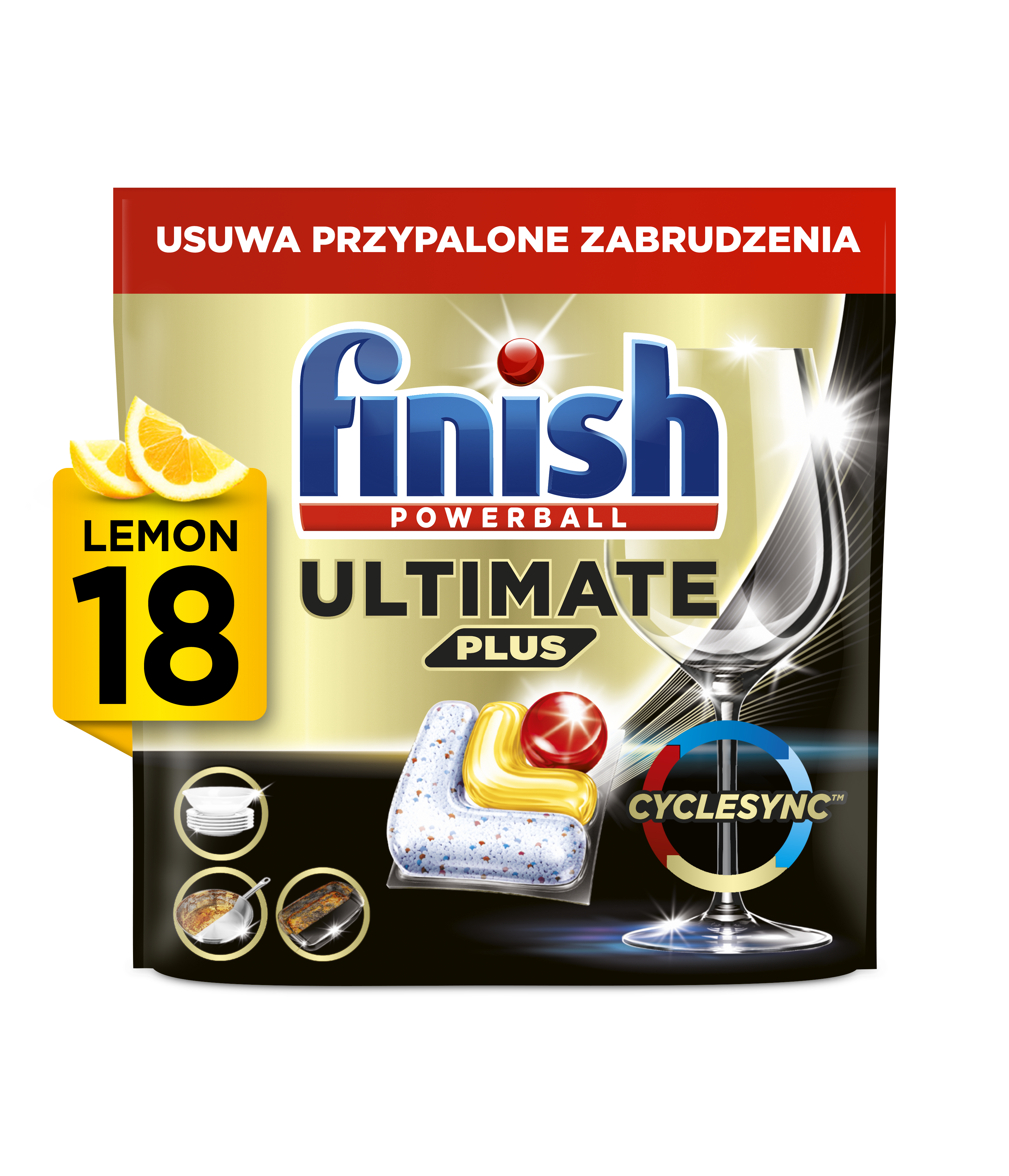 Finish Kapsułki Do Zmywarki Ultimate Plus Lemon 18 Tabletek